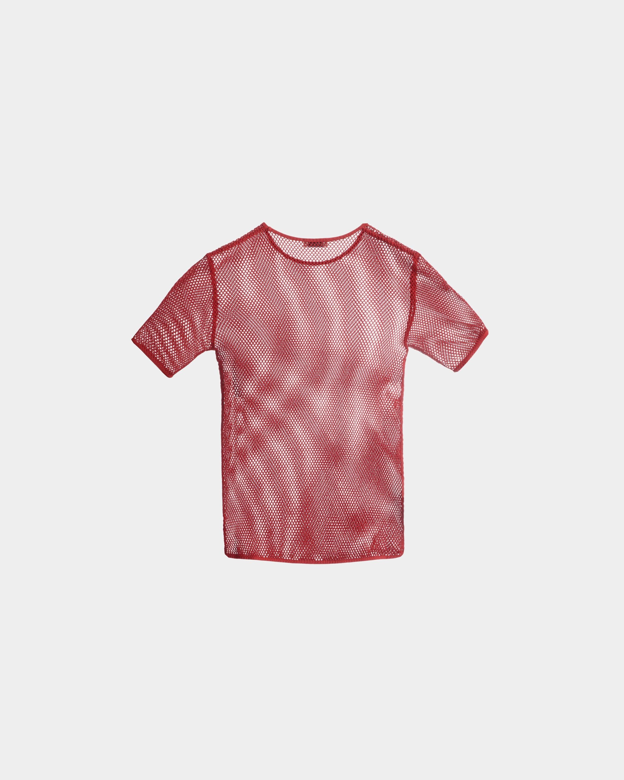 T-Shirt In Mesh Di Cotone Rosso - Uomo - Bally - 03
