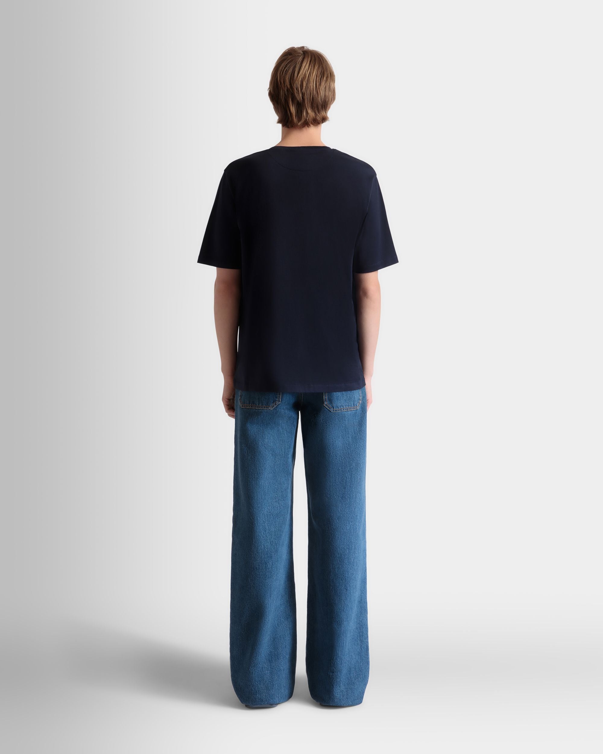 T-shirt in Navy Blue Cotton - Men's - Bally - 06