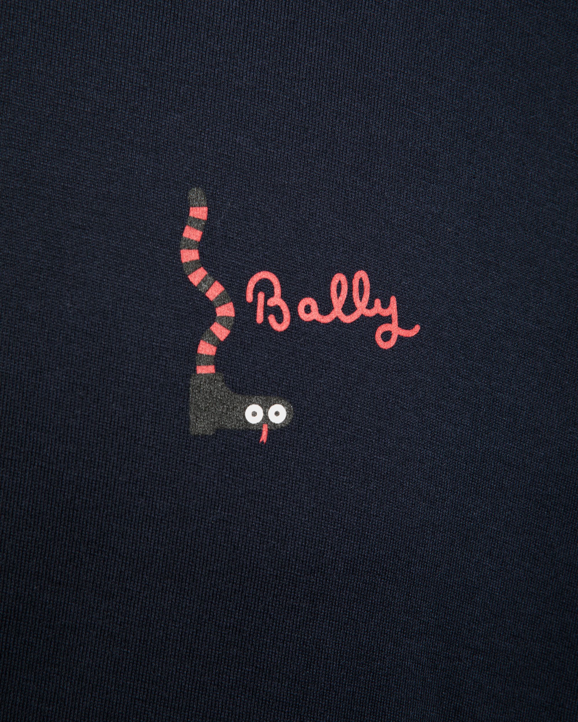 Long Sleeve T-Shirt in Navy Blue Cotton - Men's - Bally - 04