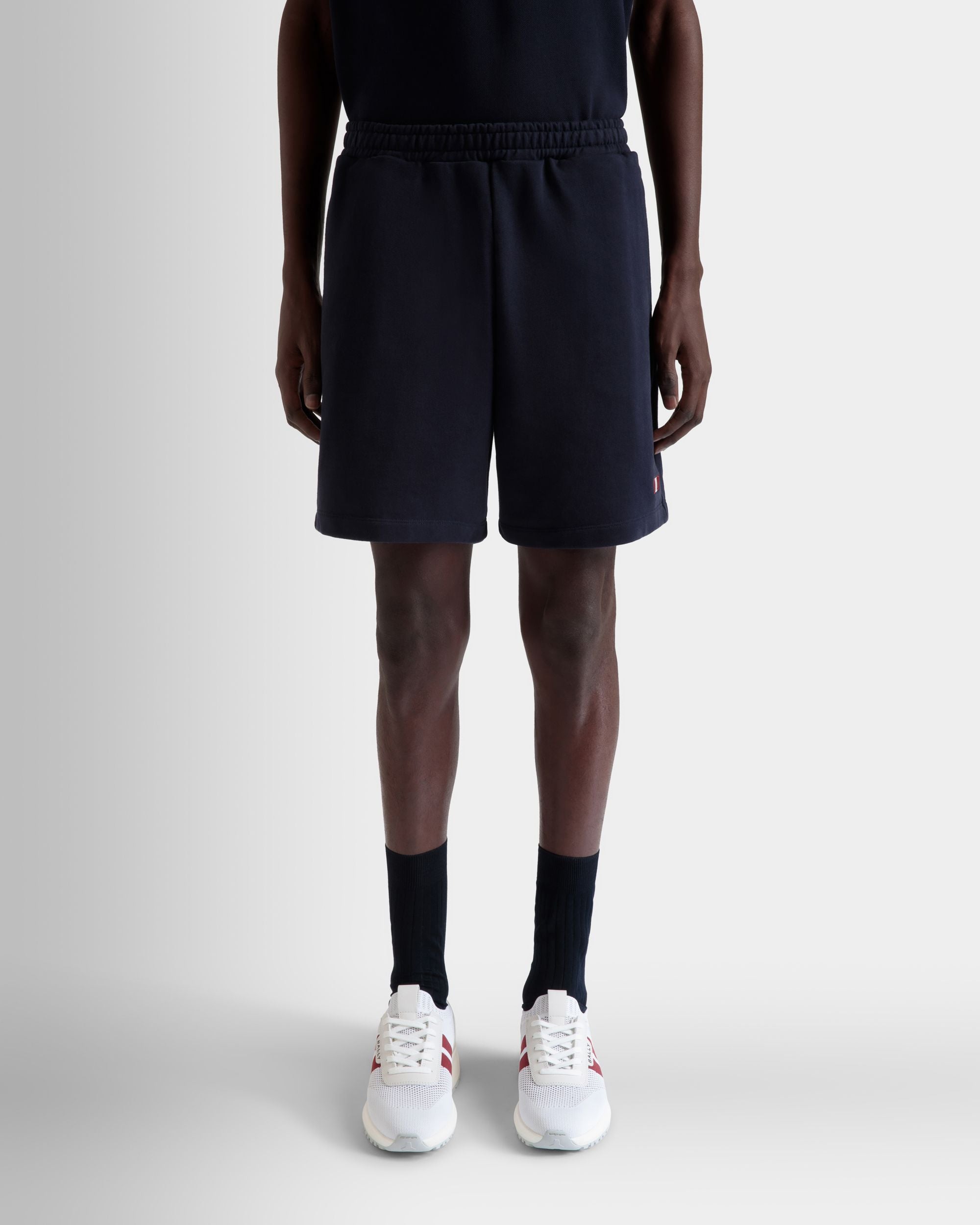 Shorts In Cotone Navy Blue Con Elemento Bally Flag - Uomo - Bally - 07