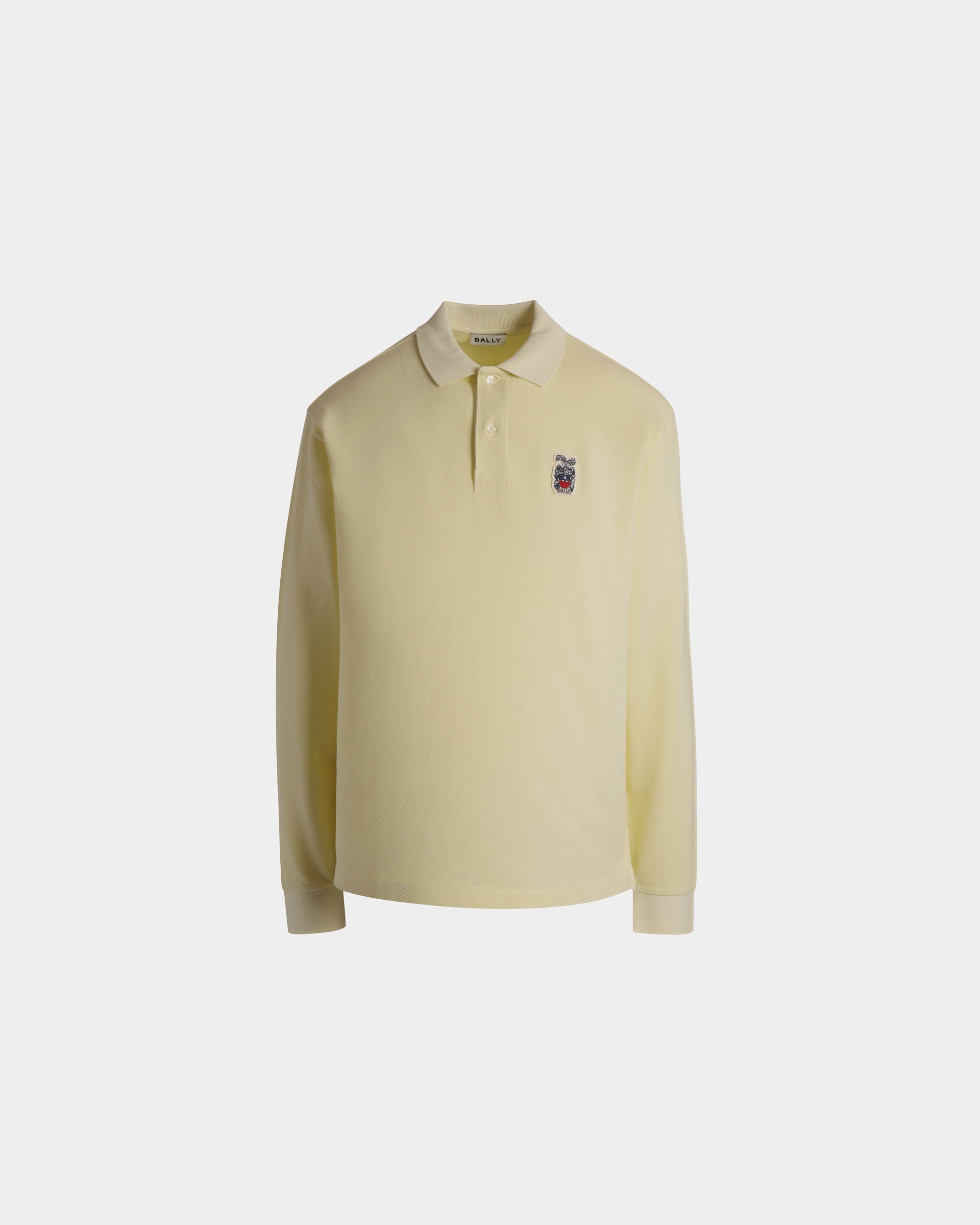 Langärmeliges Poloshirt Aus Baumwolle In Dusty Yellow - Herren - Bally - 01