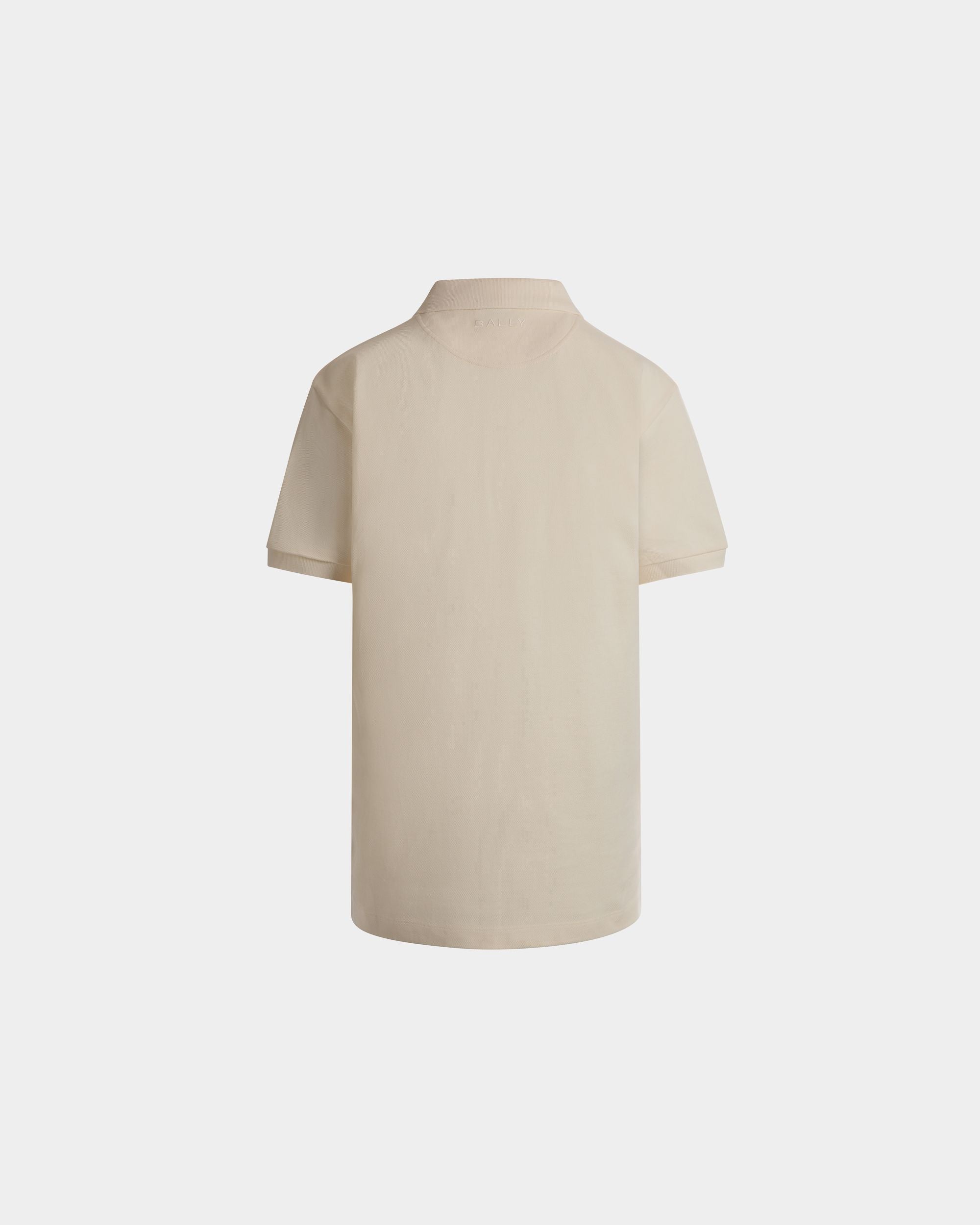 Polo In Cotone Color Avorio Con Dettaglio Bally Flag - Uomo - Bally - 07