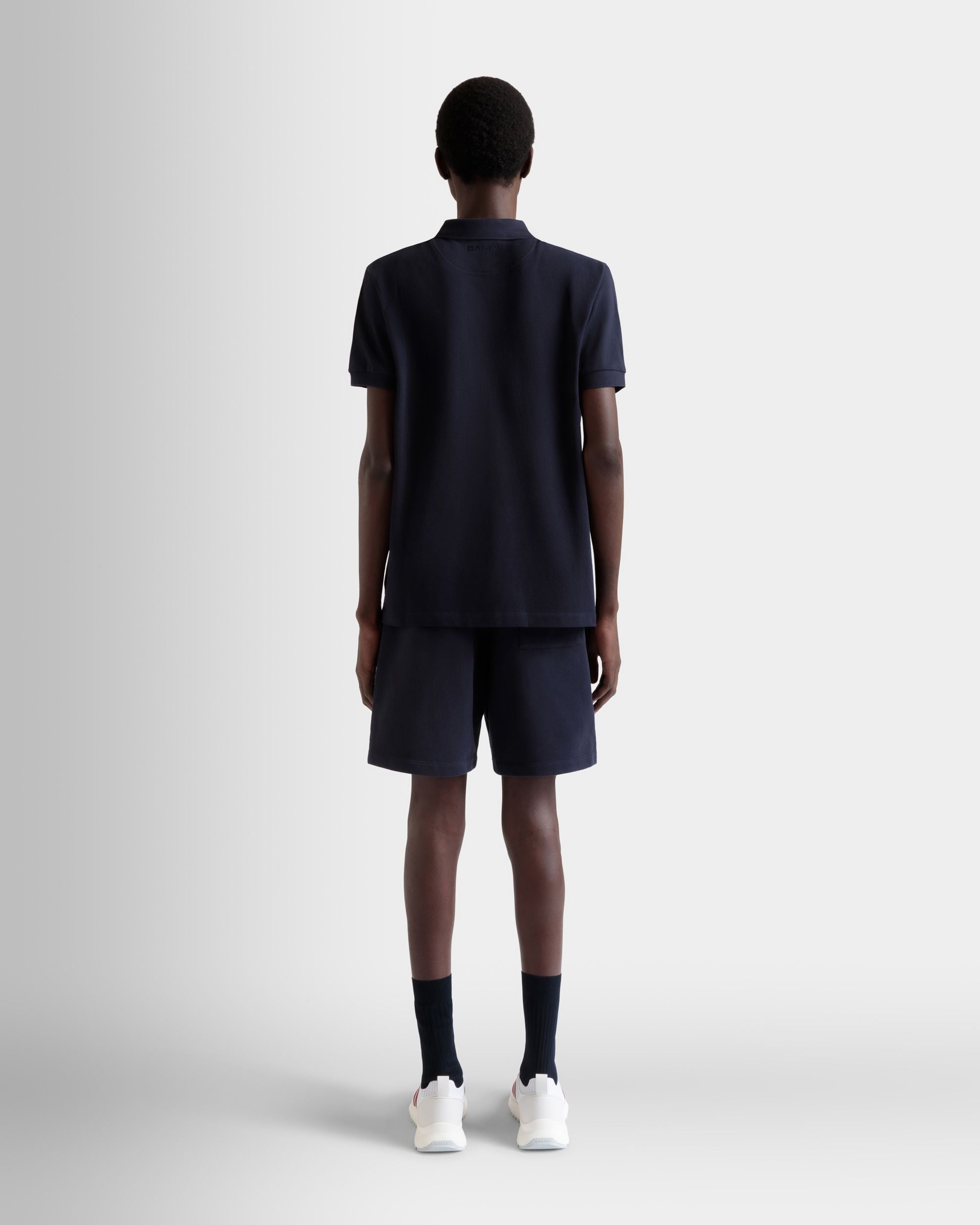 Poloshirt Aus Baumwolle In Navy Blue Mit Bally-Flagge - Herren - Bally - 06