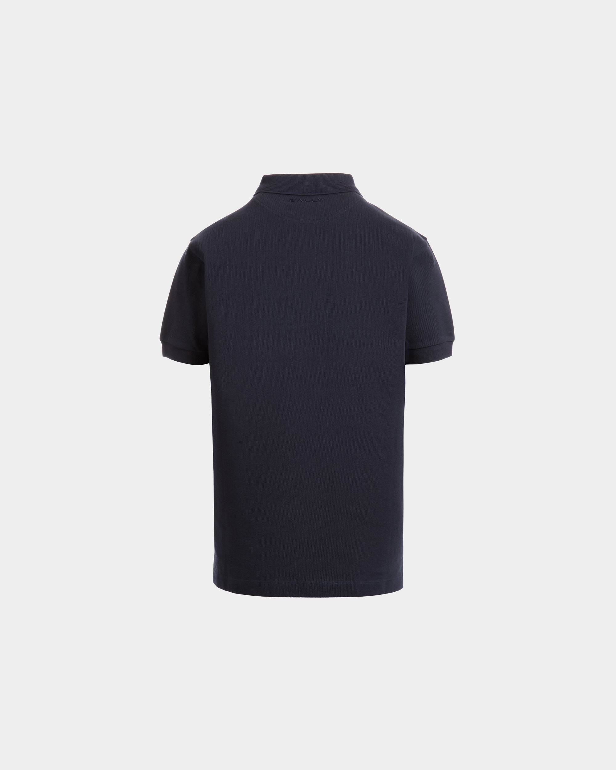 Polo Avec Détail Bally Flag En Coton Navy Blue - Homme - Bally - 07