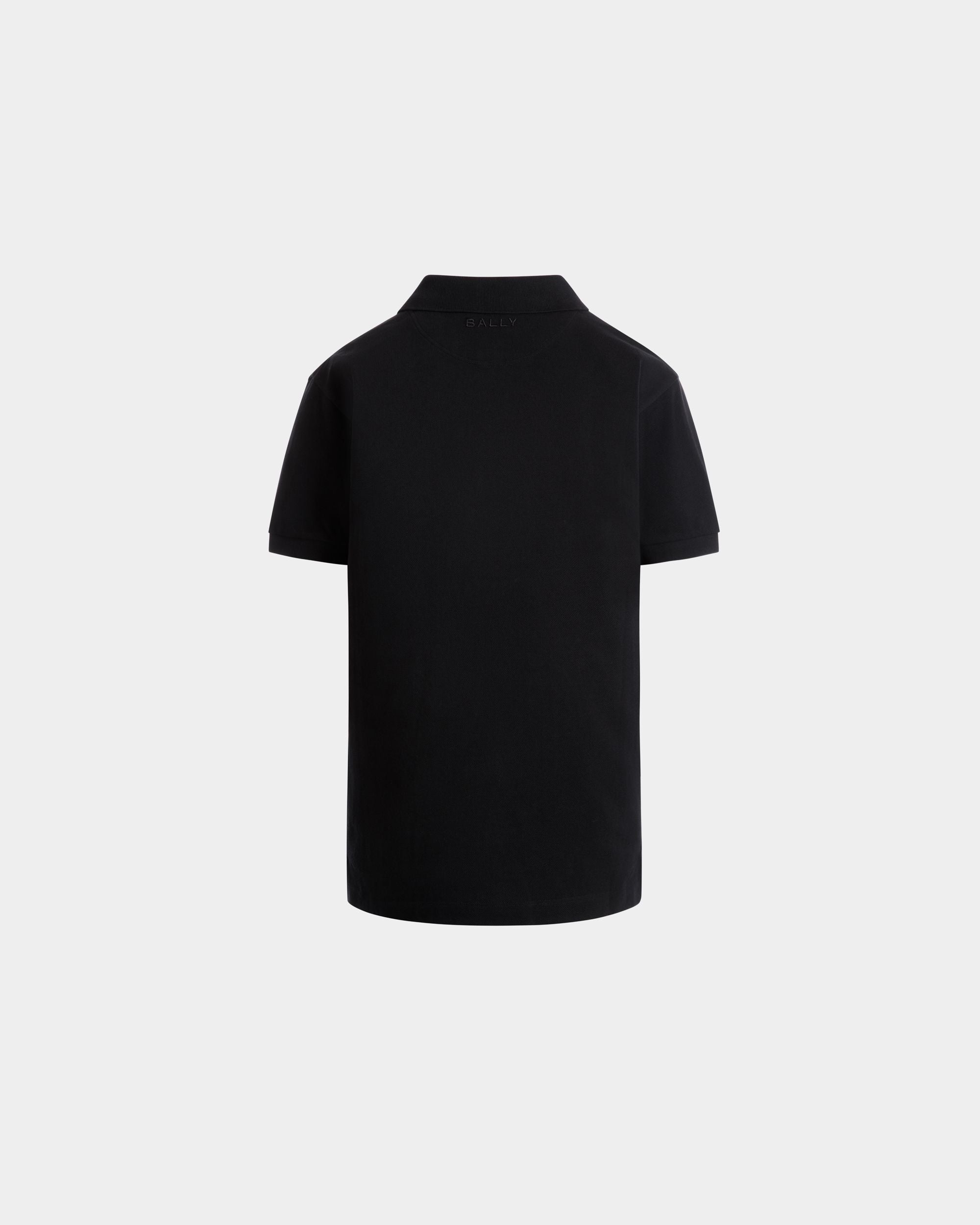 Polo With a Bally Flag in Black Cotton - Men's - Bally - 07