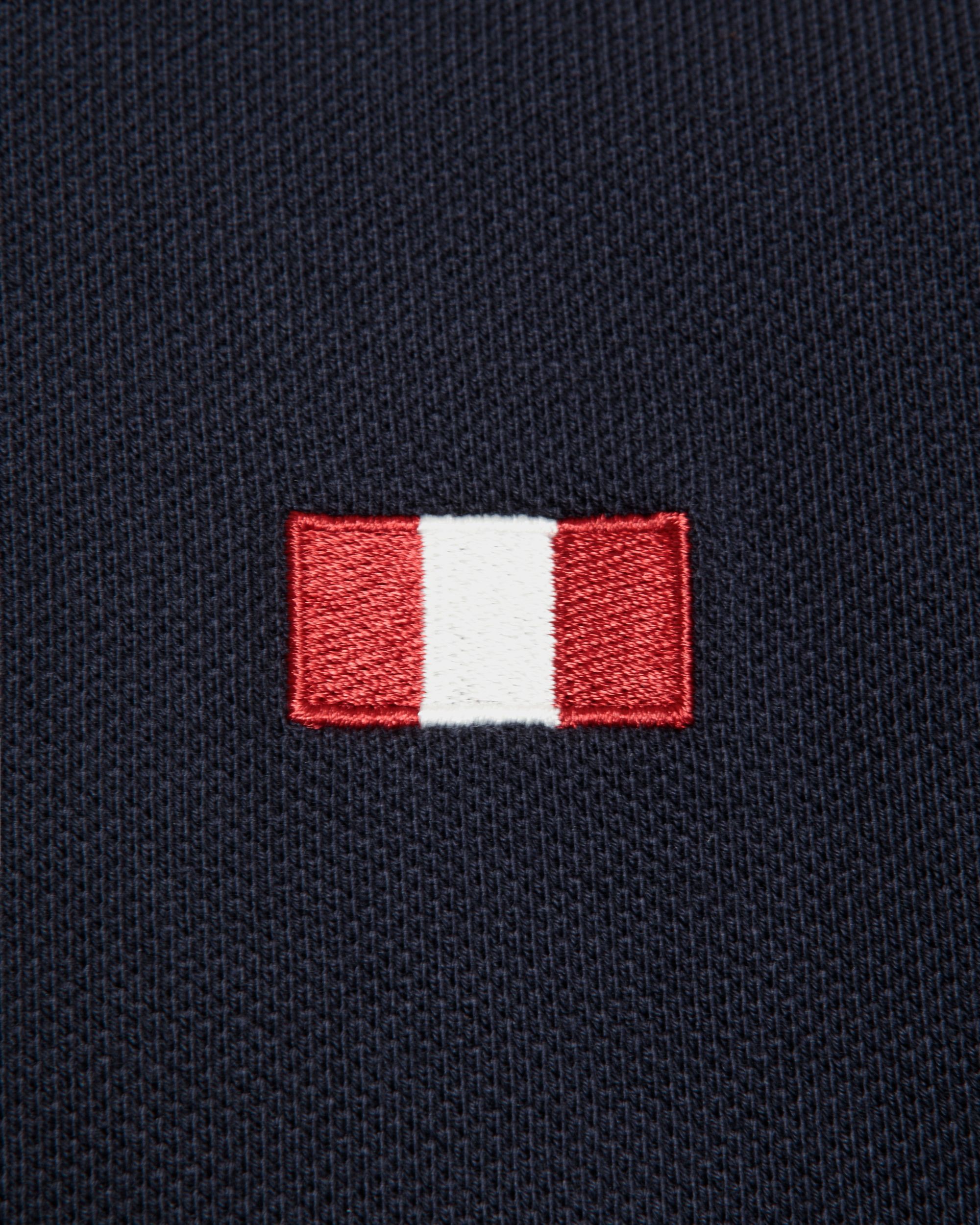 Polo A Maniche Lunghe In Cotone Navy Blue Con Elemento Bally Flag - Uomo - Bally - 04