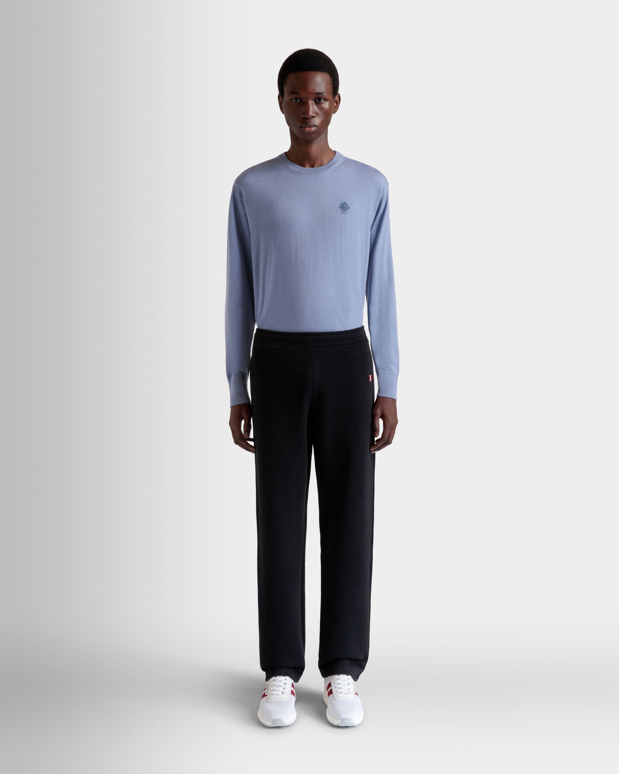 Sweatpants With a Bally Flag in Black Cotton - Men's - Bally - 02