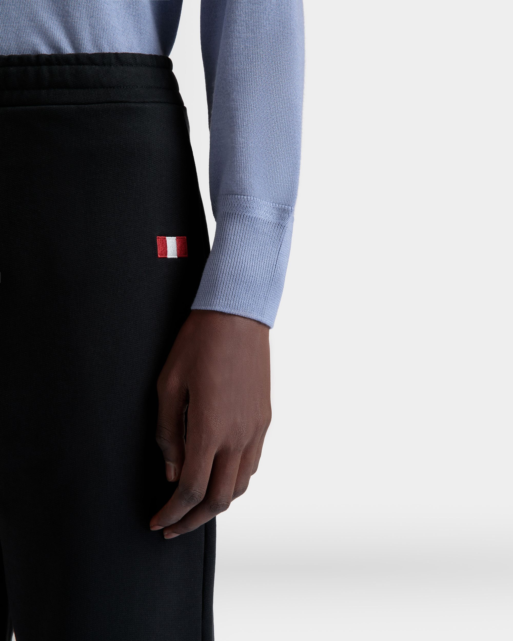 Sweatpants With a Bally Flag in Black Cotton - Men's - Bally - 04