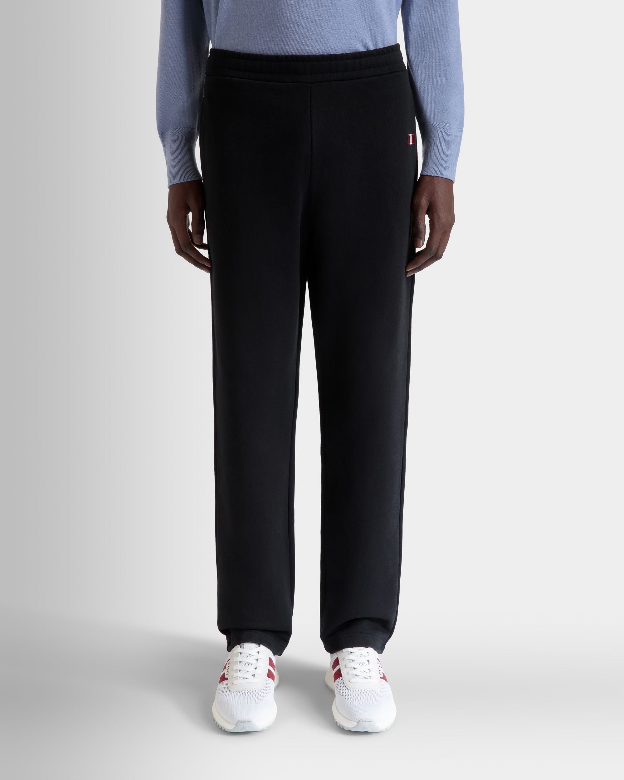 Sweatpants With a Bally Flag in Black Cotton - Men's - Bally - 08