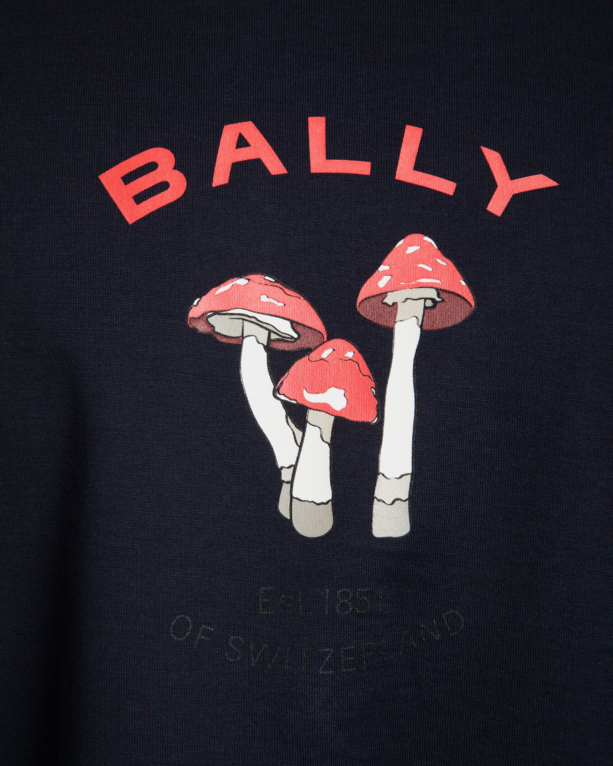 T-Shirt In Cotone Navy Blue Con Stampa Enchanting Mushrooms - Uomo - Bally - 03