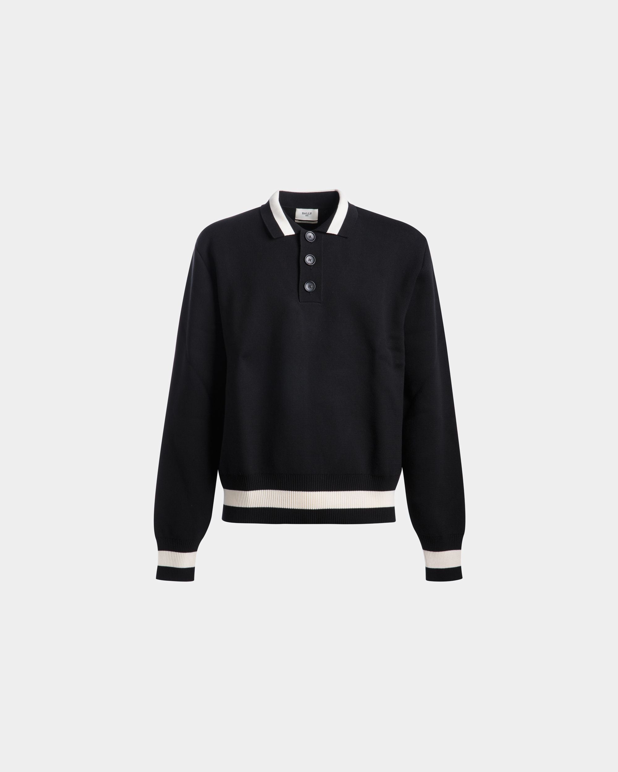 Gestricktes Poloshirt Aus Baumwolle In Schwarz - Herren - Bally - 01