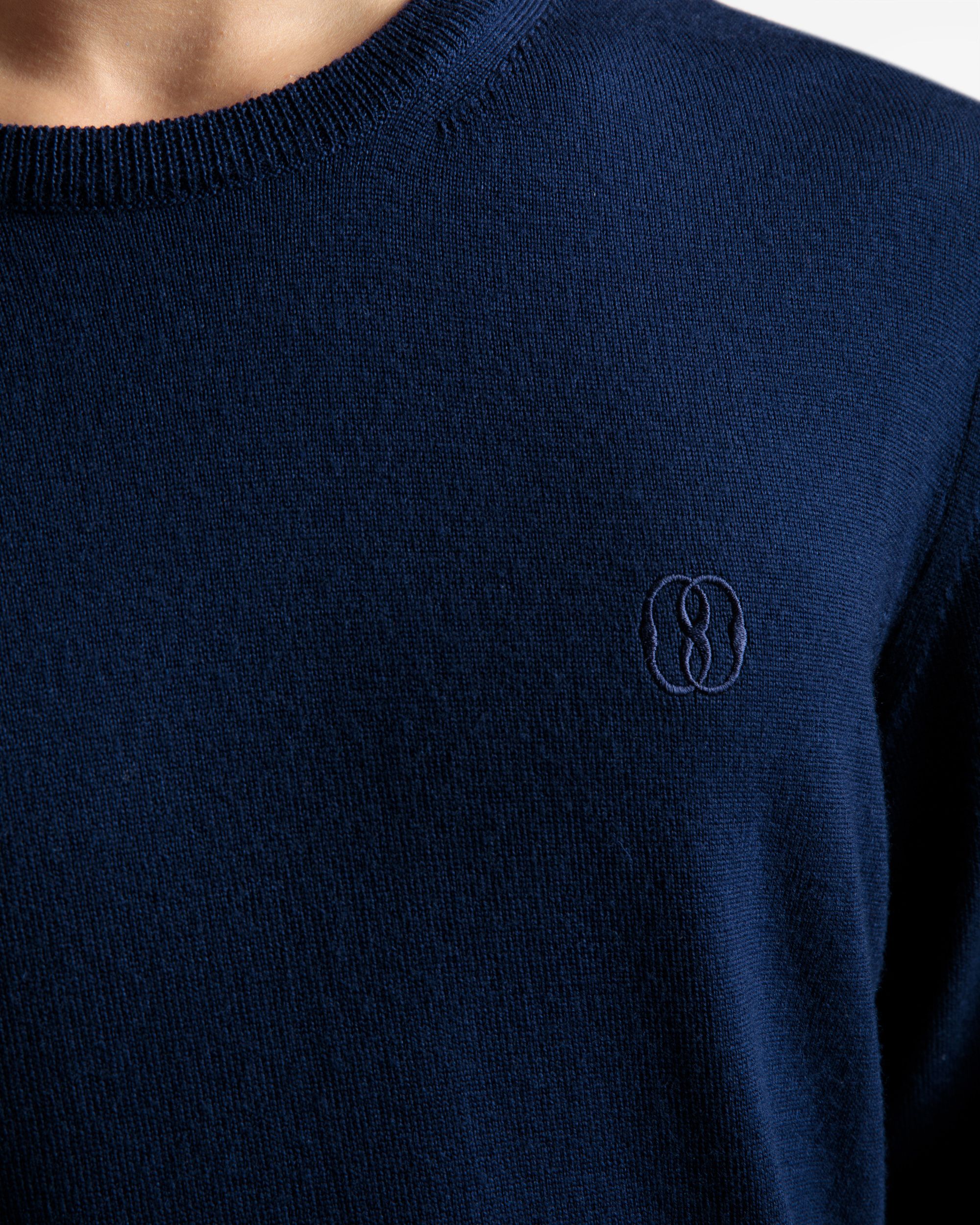 Pull col ras du cou En laine bleu marine - Homme - Bally - 04