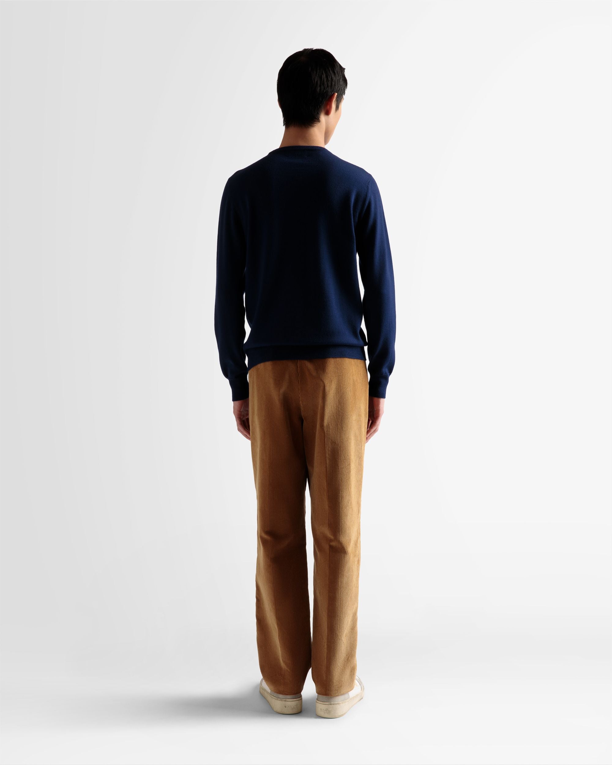 Pull col ras du cou En laine bleu marine - Homme - Bally - 06