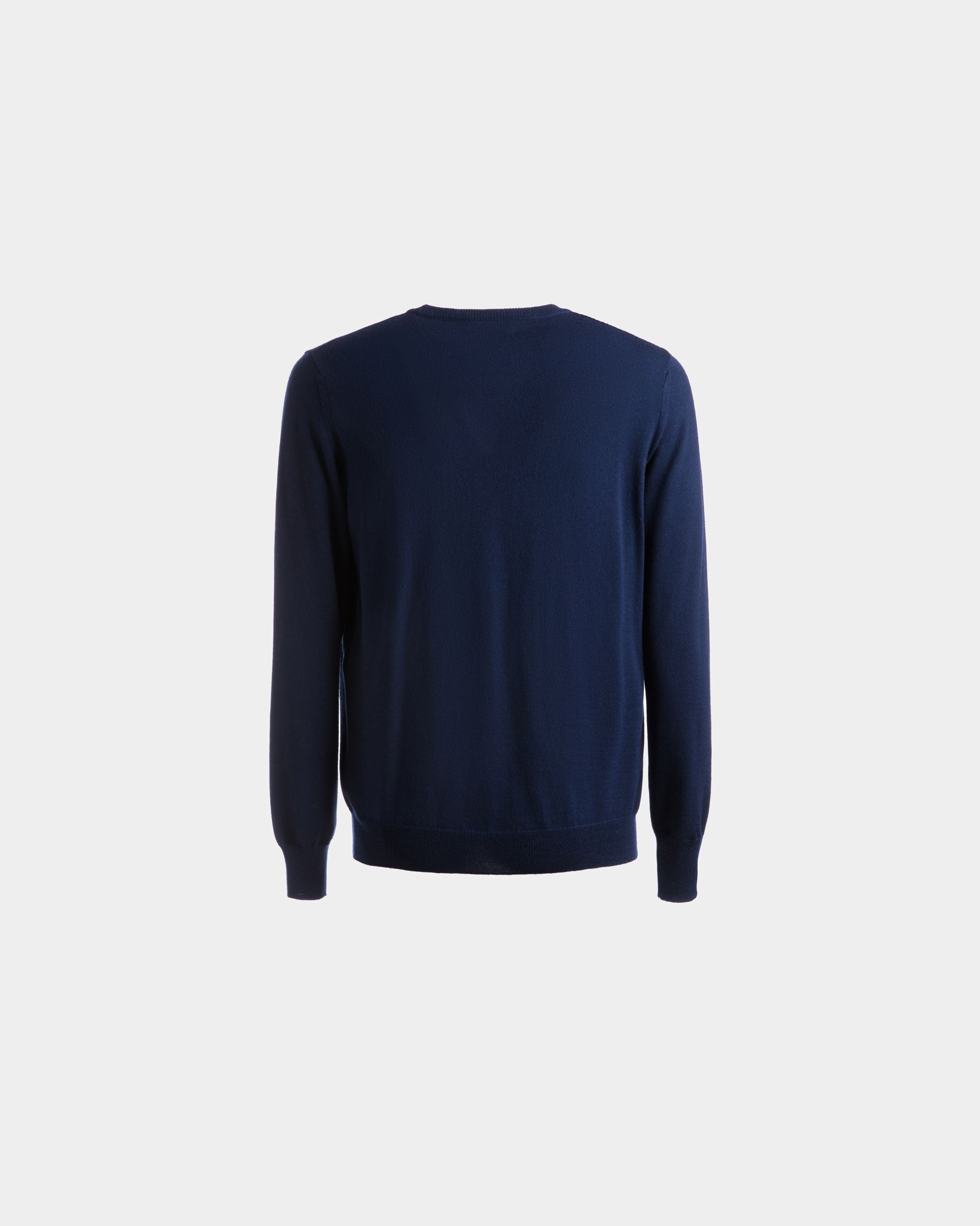 Pull col ras du cou En laine bleu marine - Homme - Bally - 07