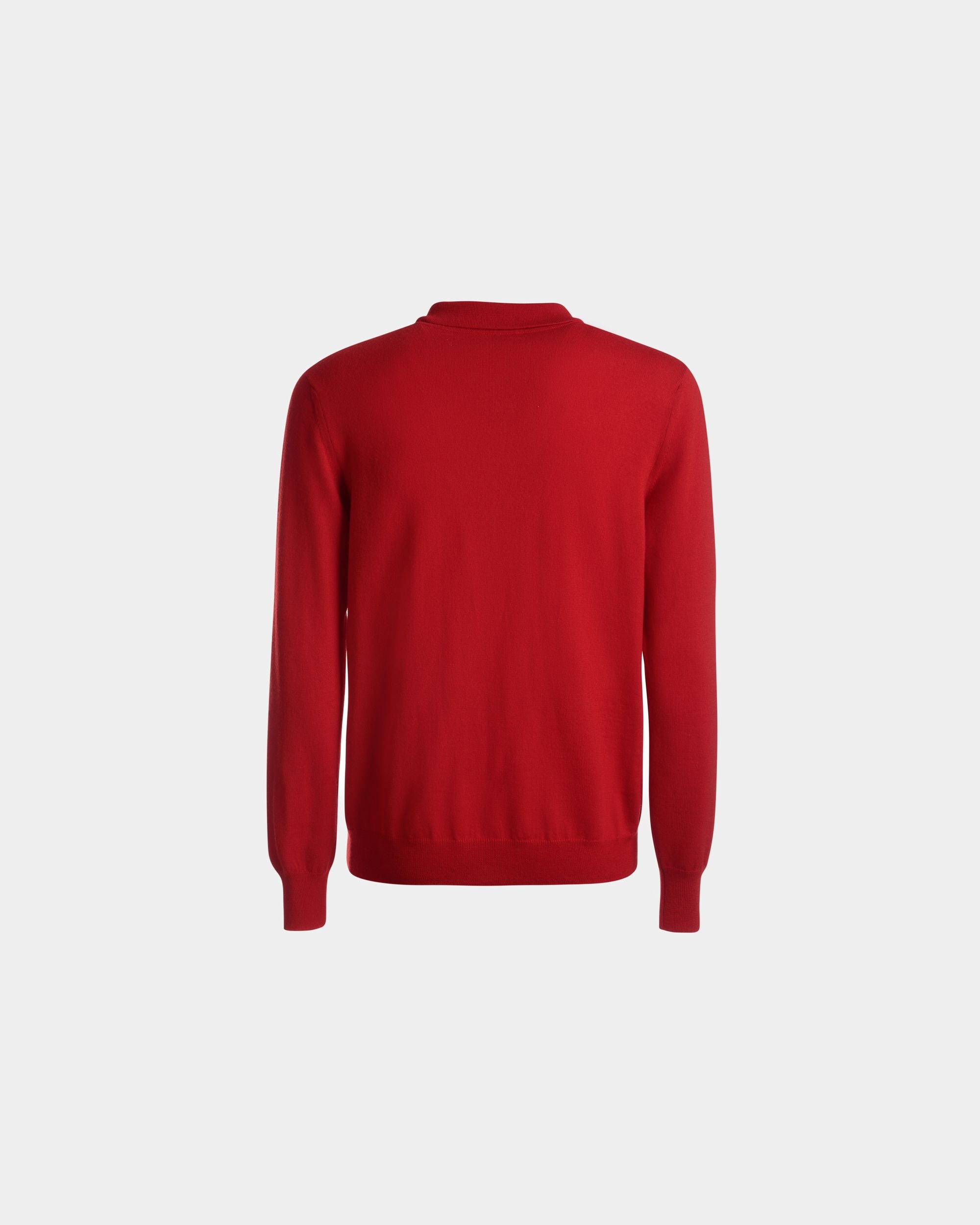 Polo à manches longues En laine rubis profond - Homme - Bally - 07