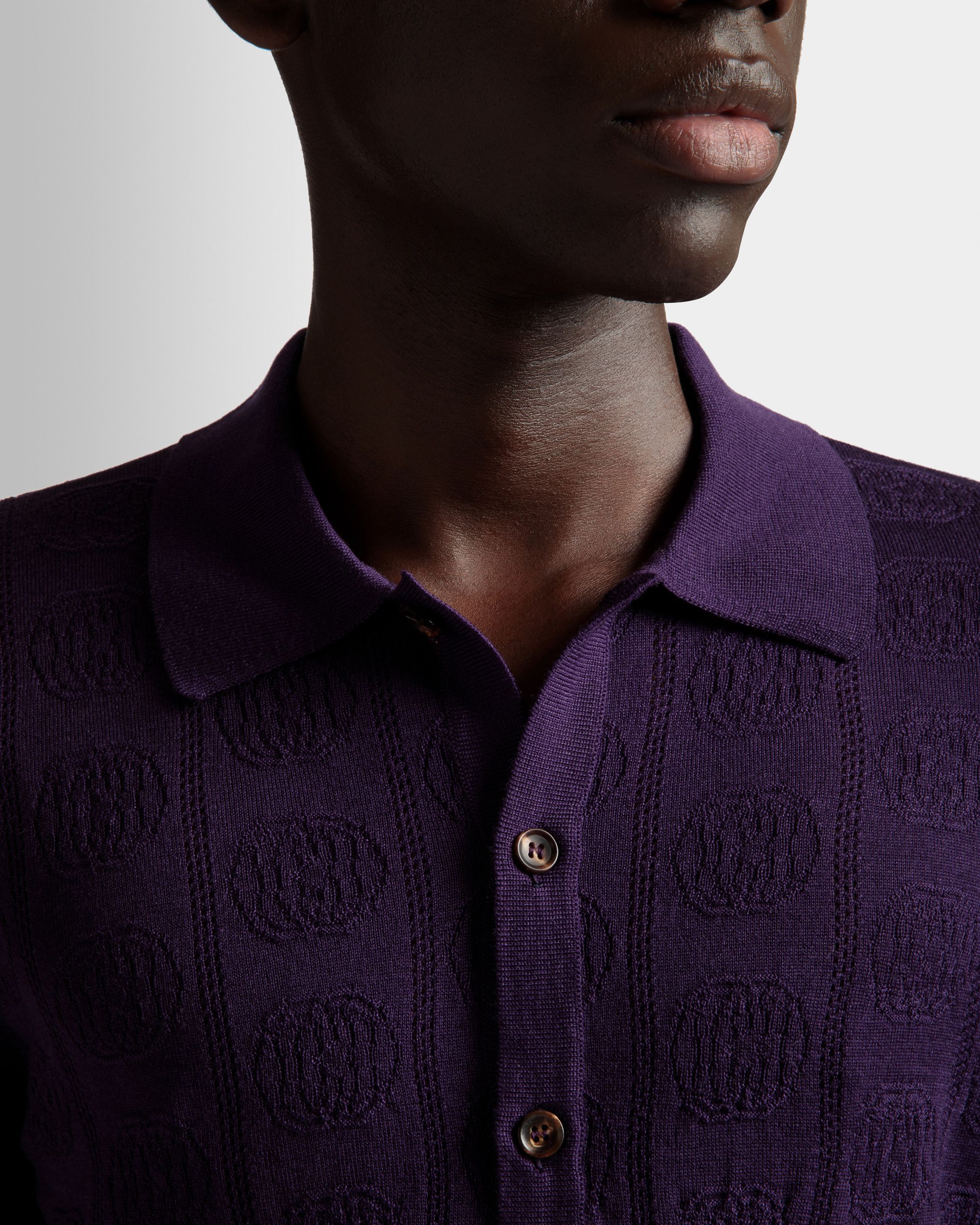 Langarm-Poloshirt Aus Wolle in Orchidee - Herren - Bally - 04