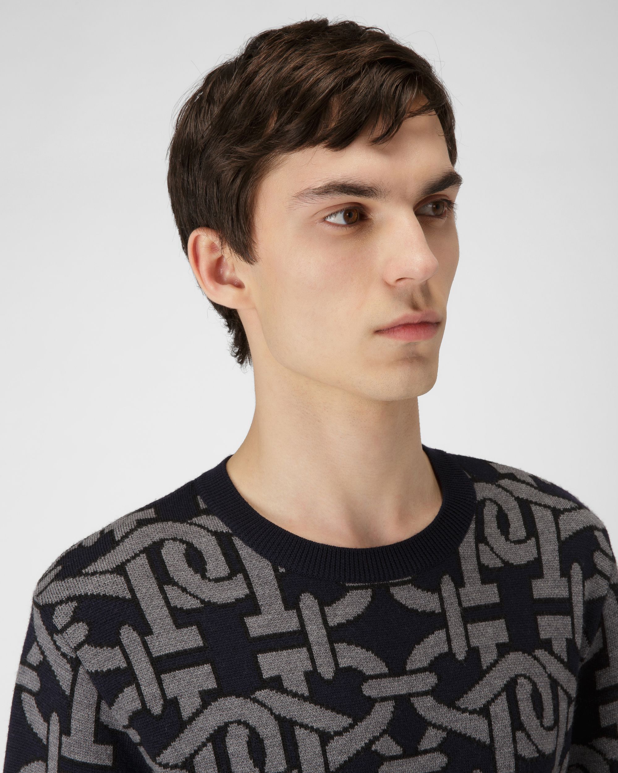 Girocollo In Lana Blu Navy - Uomo - Bally - 02