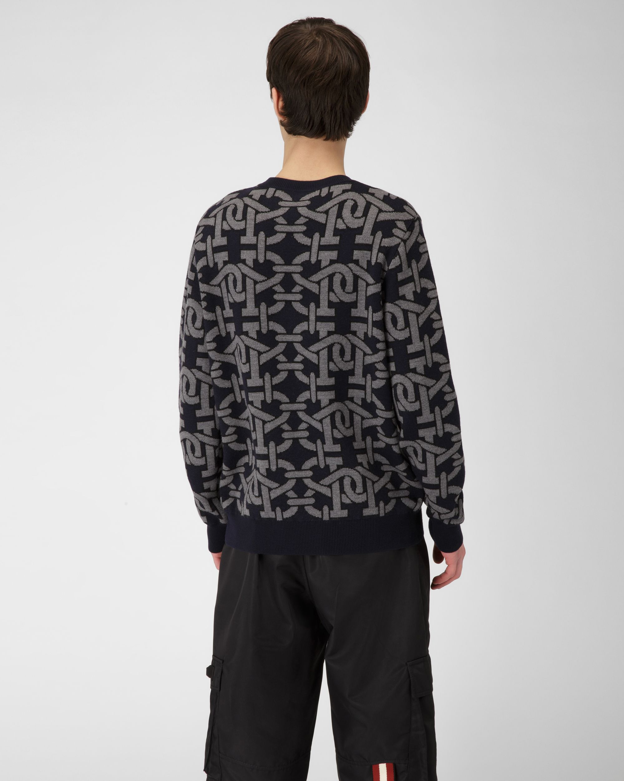 Girocollo In Lana Blu Navy - Uomo - Bally - 03