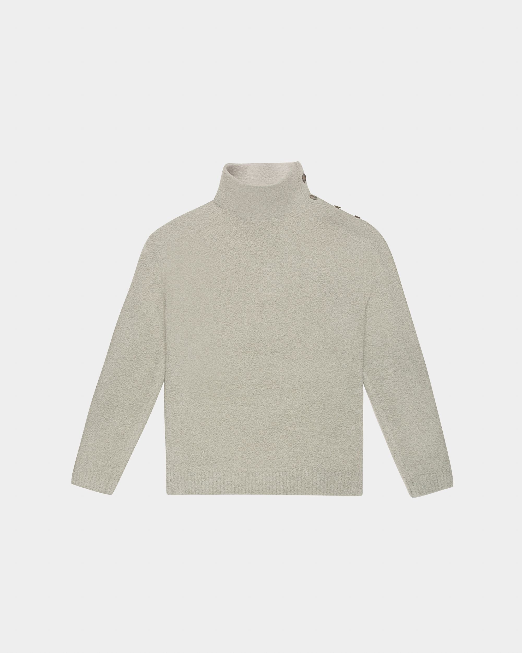 Pull À Col Roulé En Laine Mélangée Bleu Clair - Homme - Bally - 01