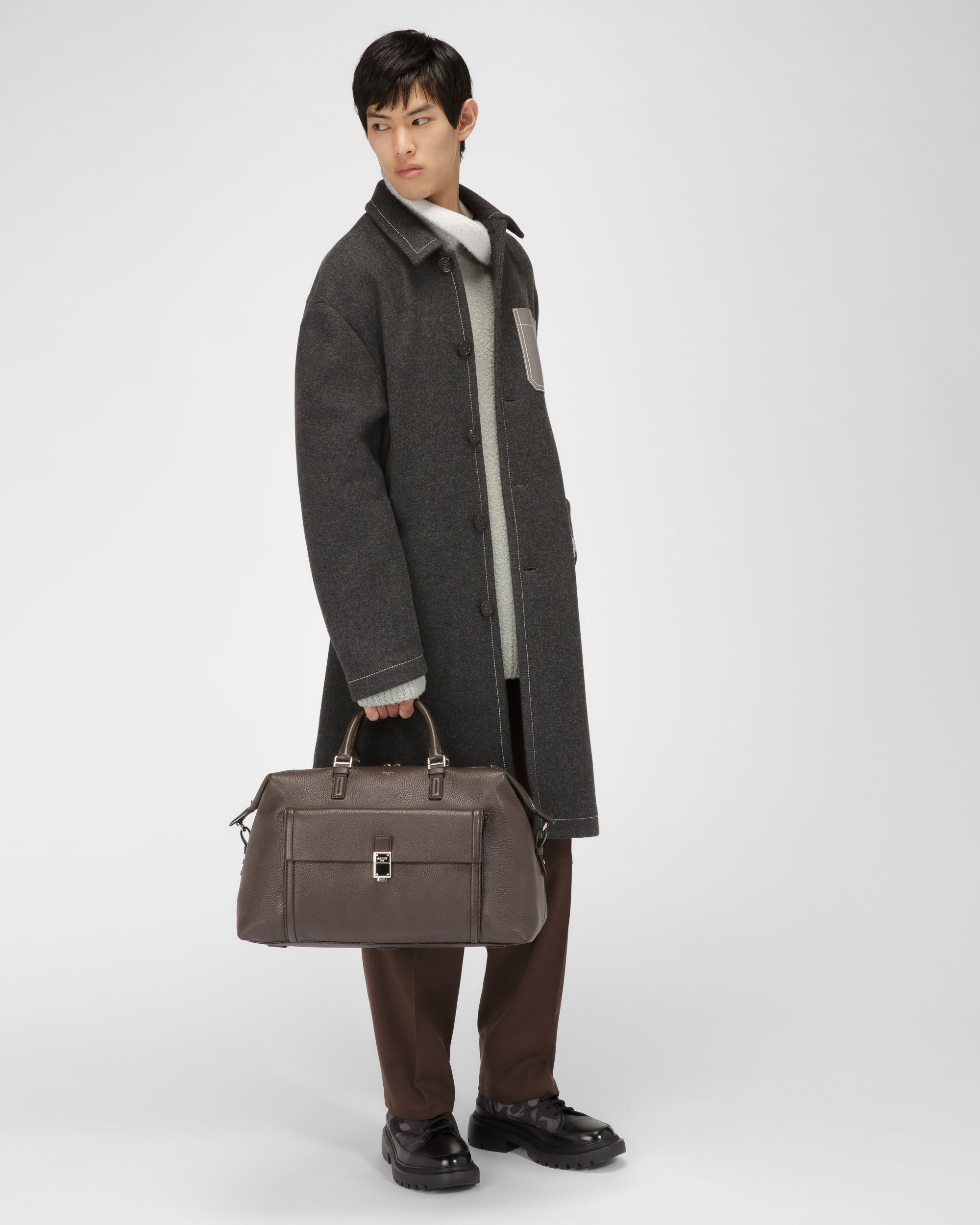 Pull À Col Roulé En Laine Mélangée Bleu Clair - Homme - Bally - 05