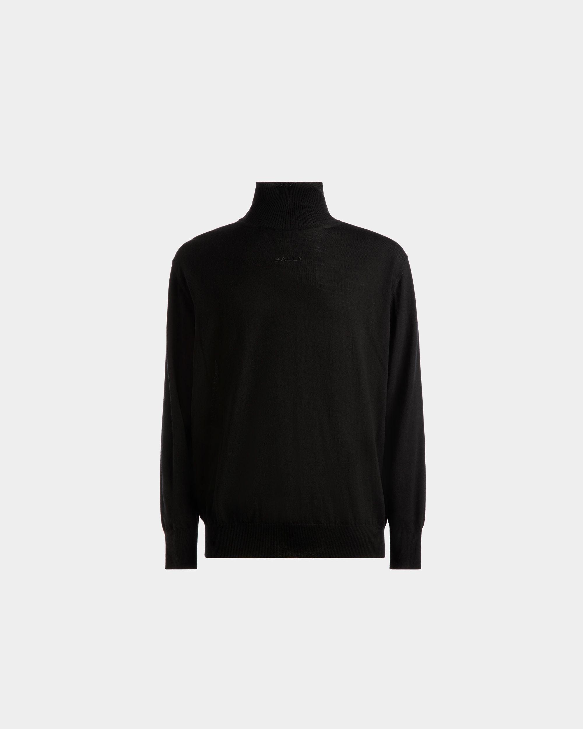 Maglione A Collo Alto In Lana Nera - Uomo - Bally - 01