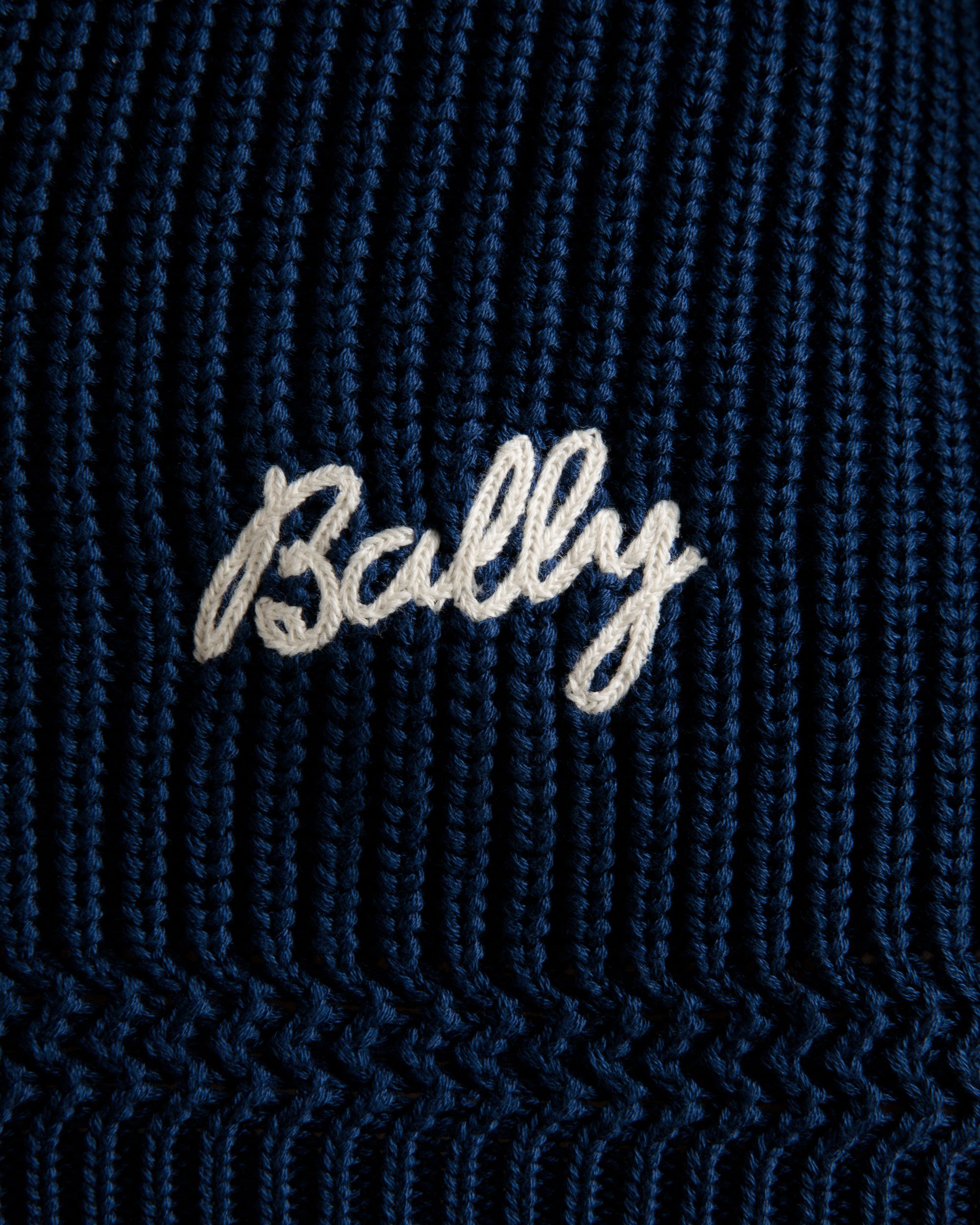 Crewneck Sweater in Blue Cotton - Men's - Bally - 02