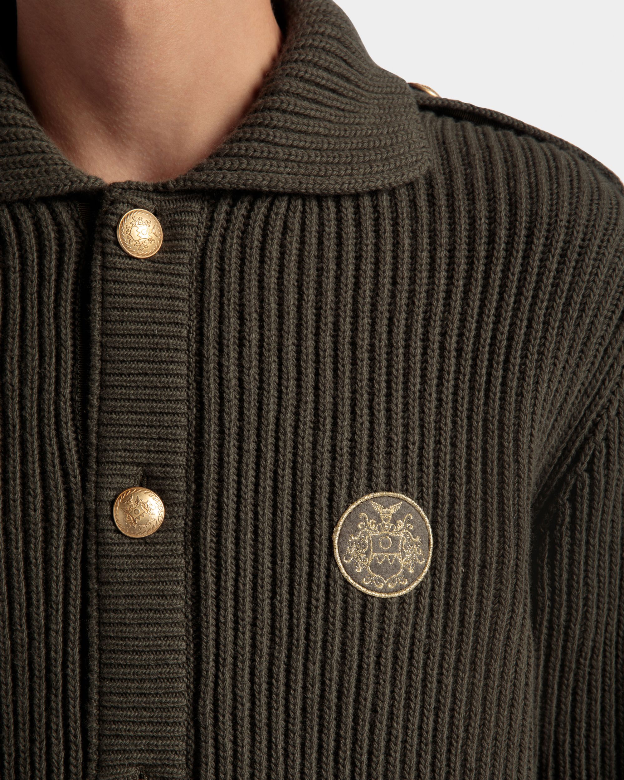 Cardigan Aus Wolle In Military Green Aus Der Adrien Brody Travel-Kollektion - Herren - Bally - 04