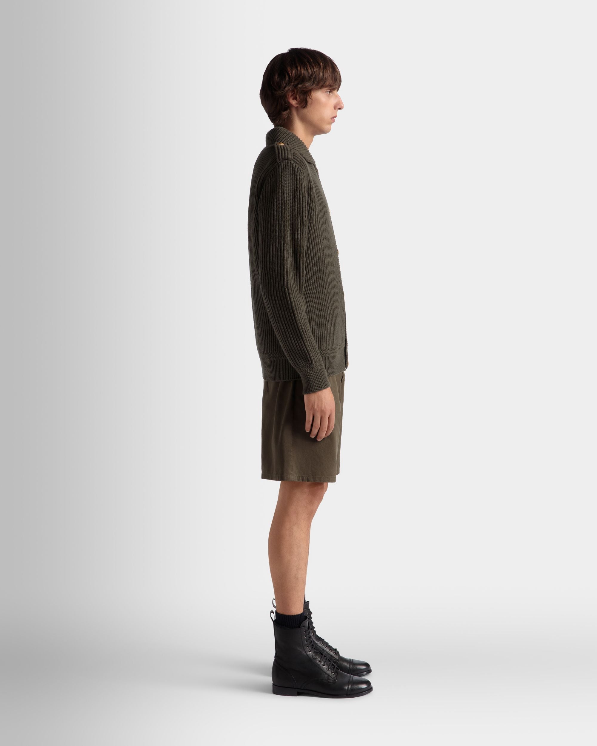 Cardigan Aus Wolle In Military Green Aus Der Adrien Brody Travel-Kollektion - Herren - Bally - 07