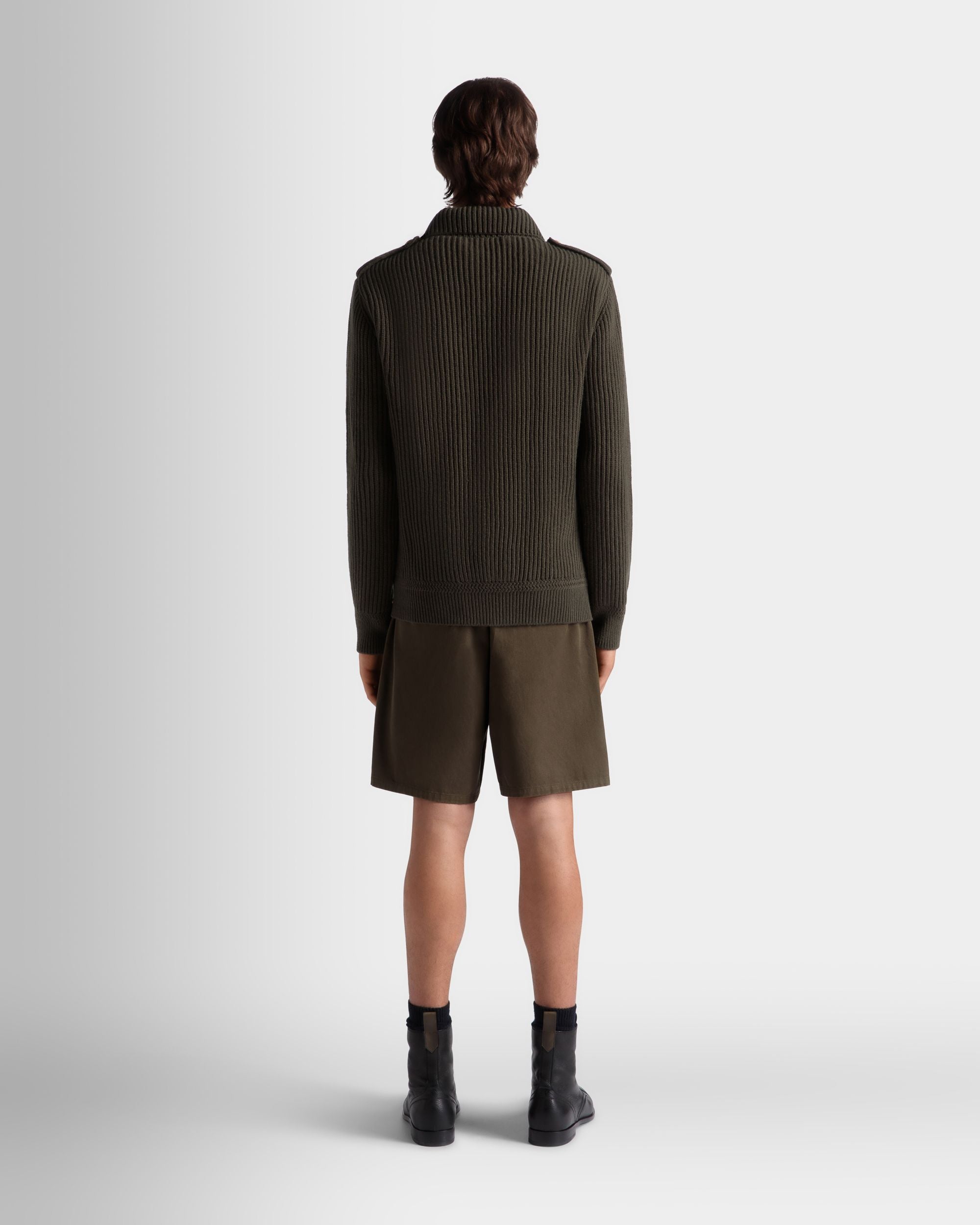 Cardigan Aus Wolle In Military Green Aus Der Adrien Brody Travel-Kollektion - Herren - Bally - 08