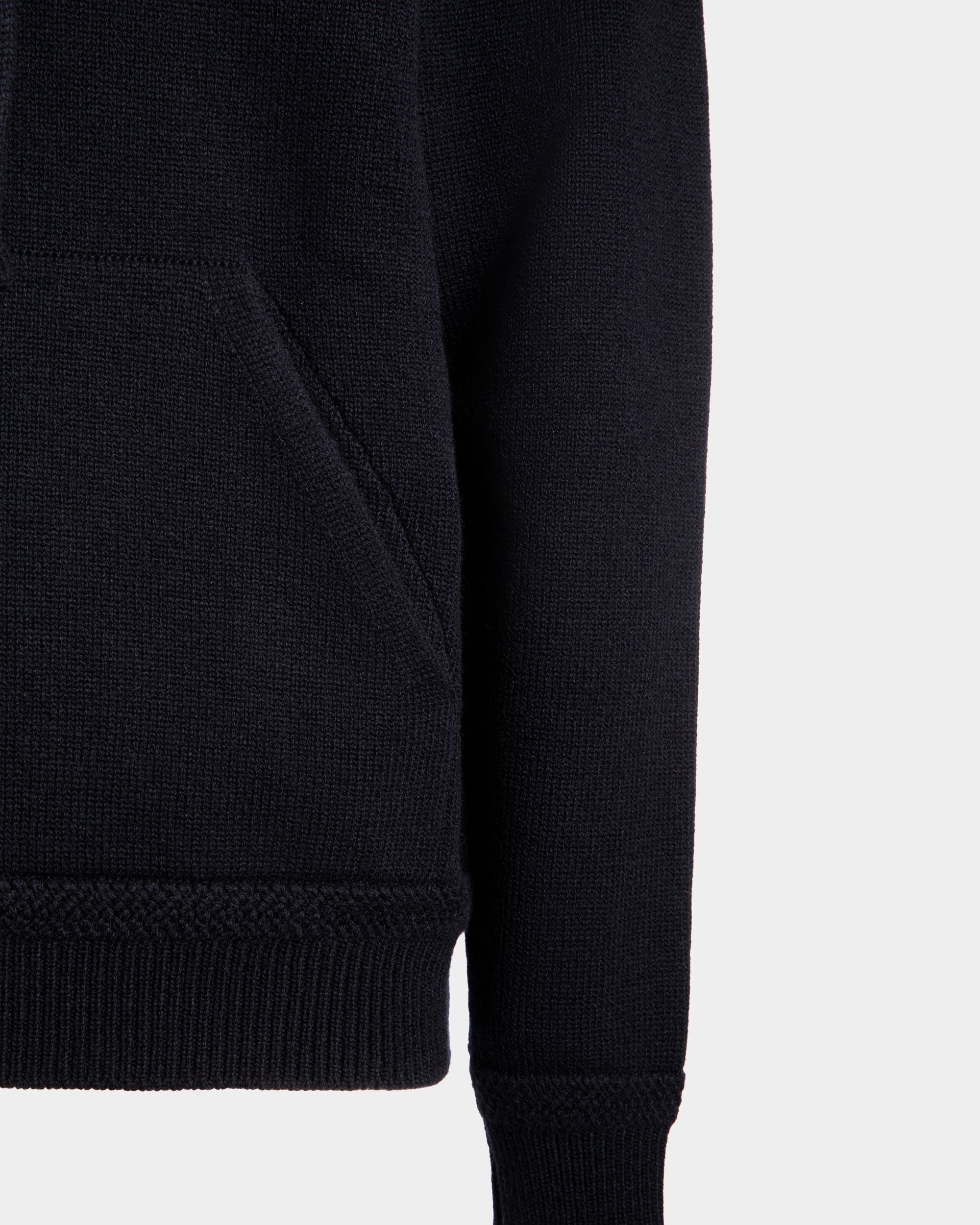 Pull À Capuche Collection Voyage Adrien Brody En Laine Mélangée Navy Blue - Homme - Bally - 06