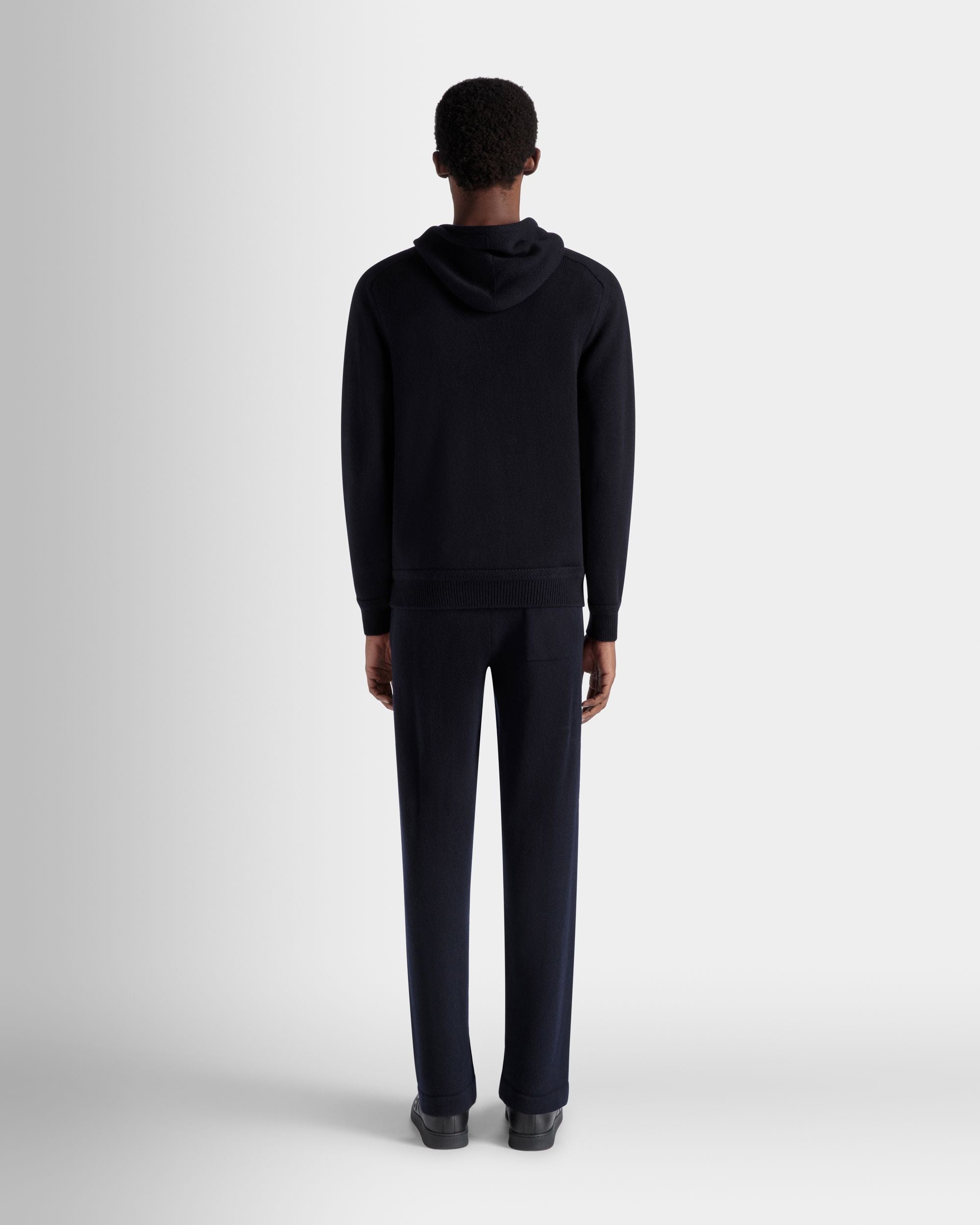 Pull À Capuche Collection Voyage Adrien Brody En Laine Mélangée Navy Blue - Homme - Bally - 08