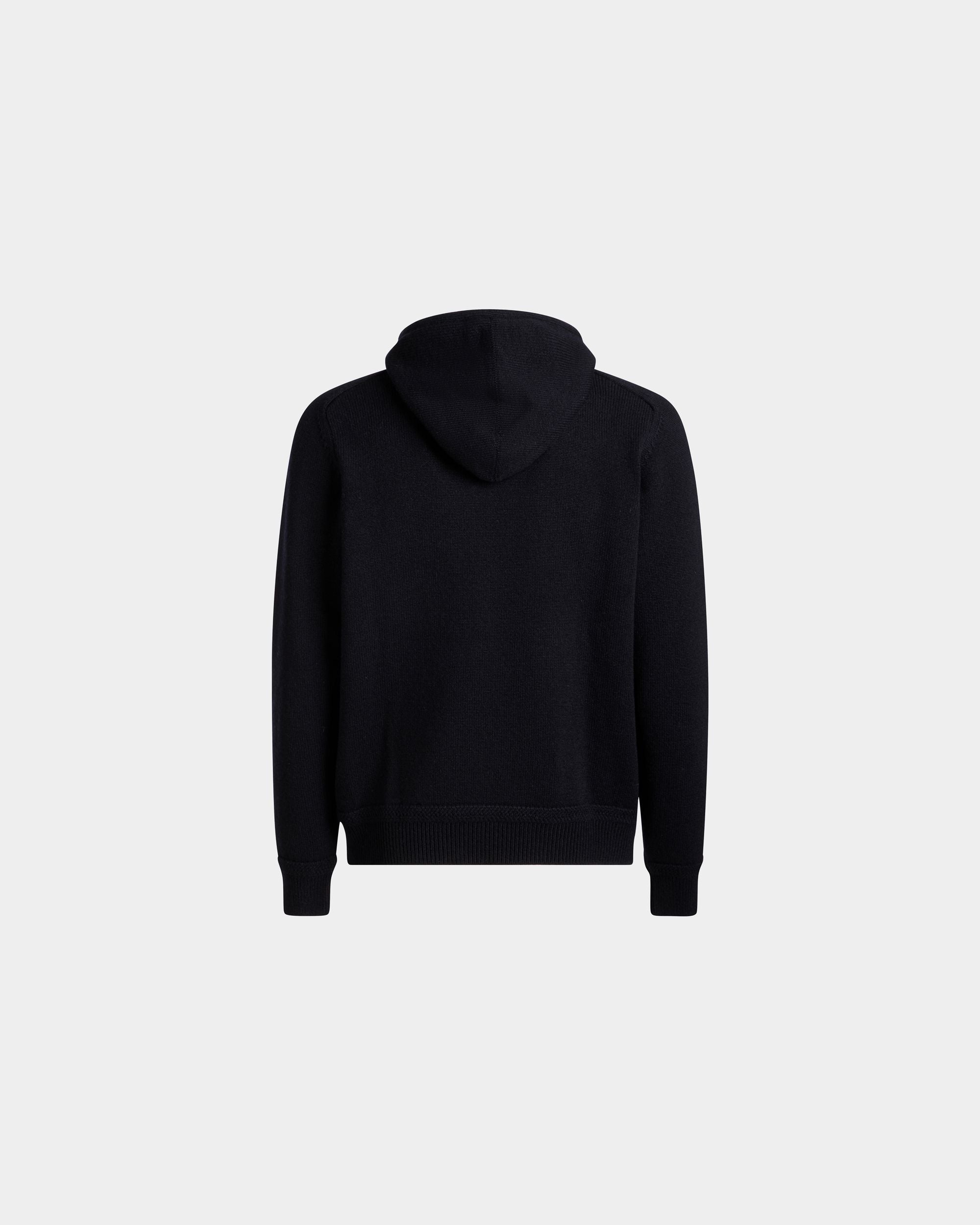 Pull À Capuche Collection Voyage Adrien Brody En Laine Mélangée Navy Blue - Homme - Bally - 09