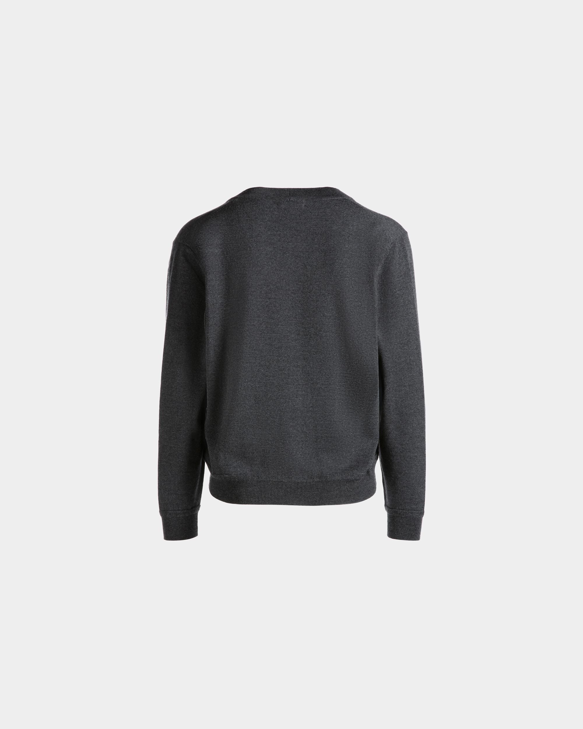 Cardigan Aus Wolle In Dunkelgrau Mit Bally Crest Logo - Uomo - Bally - 03