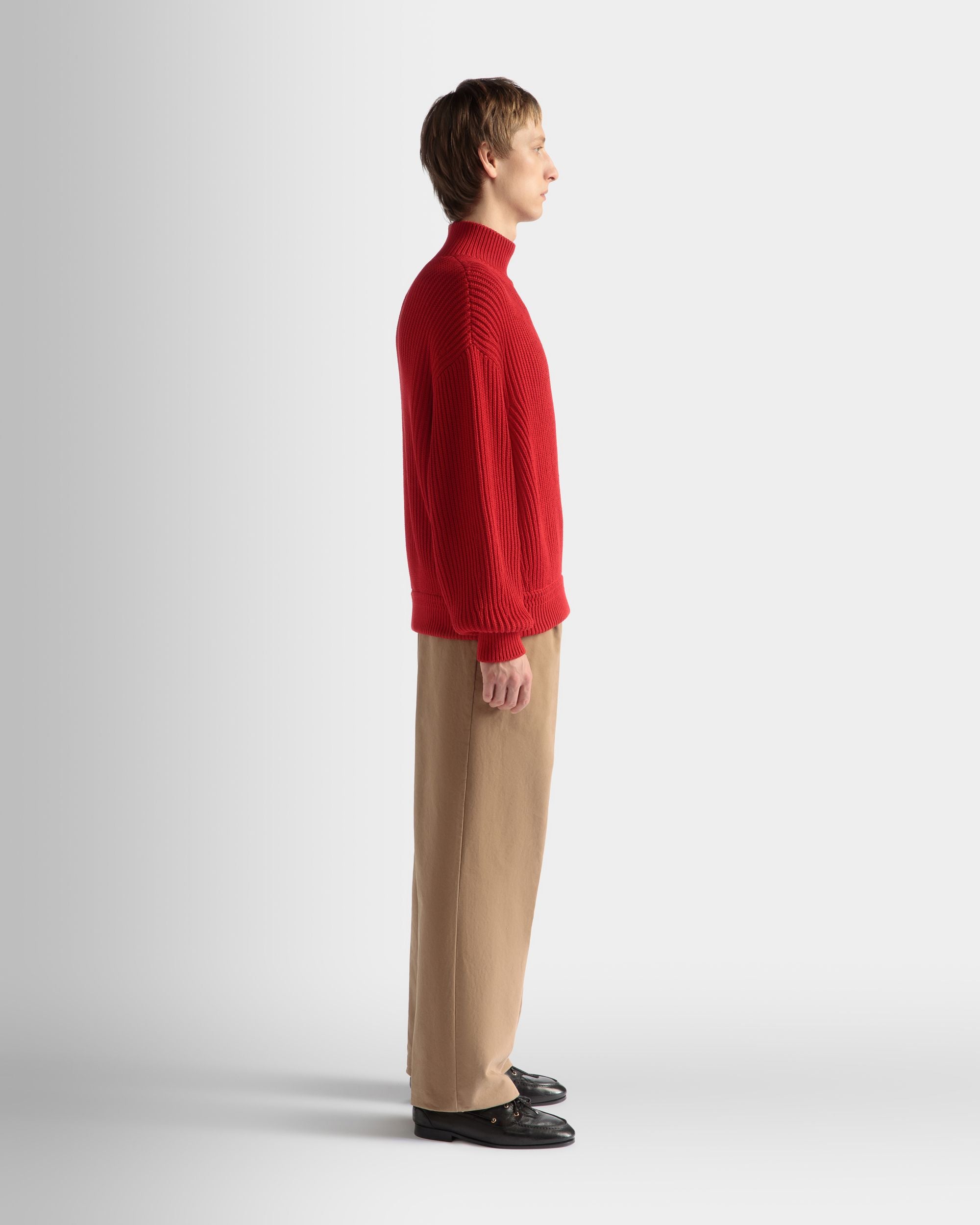 Pull À Col Roulé En Coton Candy Red - Homme - Bally - 05