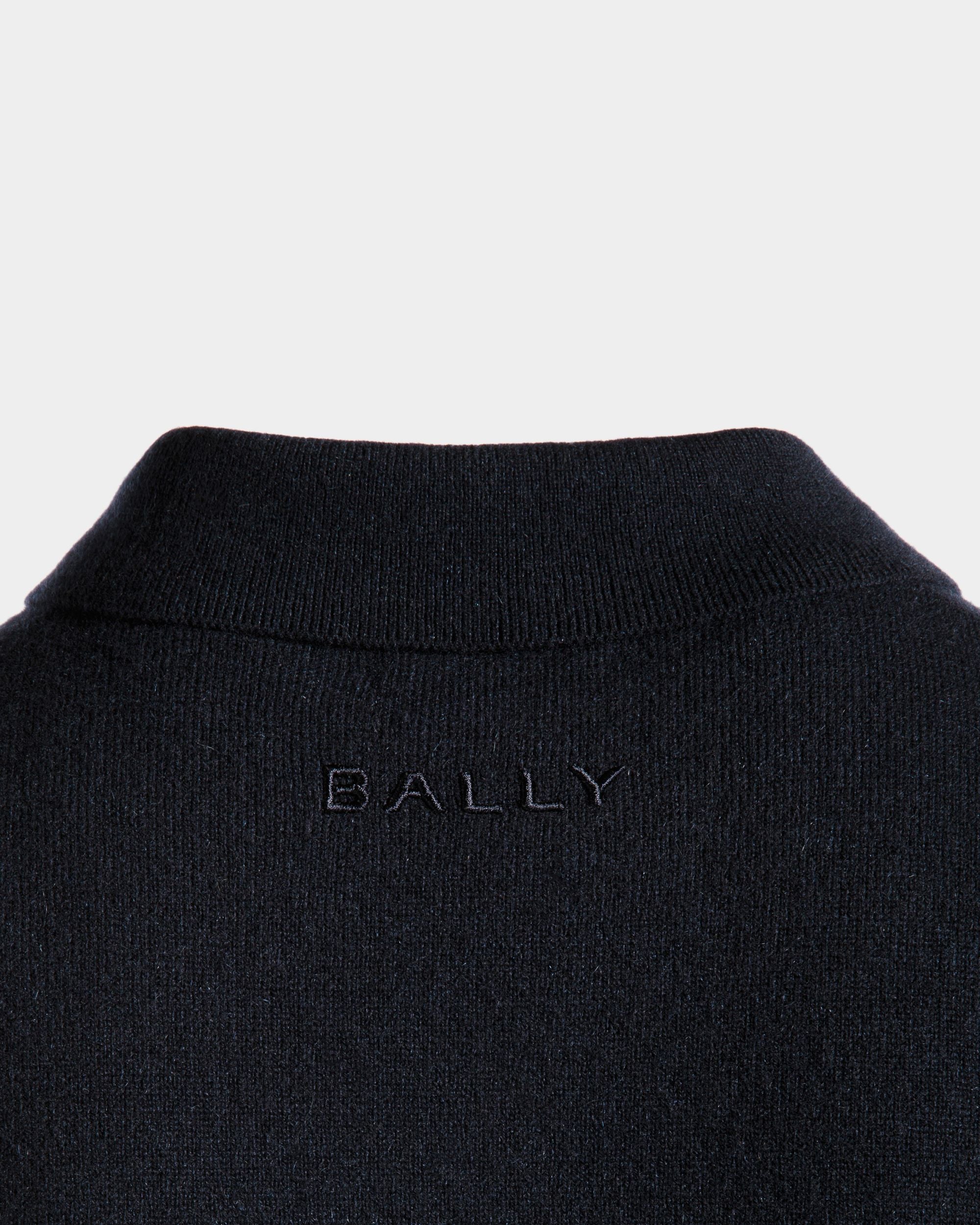 Langärmeliges Hemd Mit Logo Aus Kaschmir In Navy Blue - Herren - Bally - 04