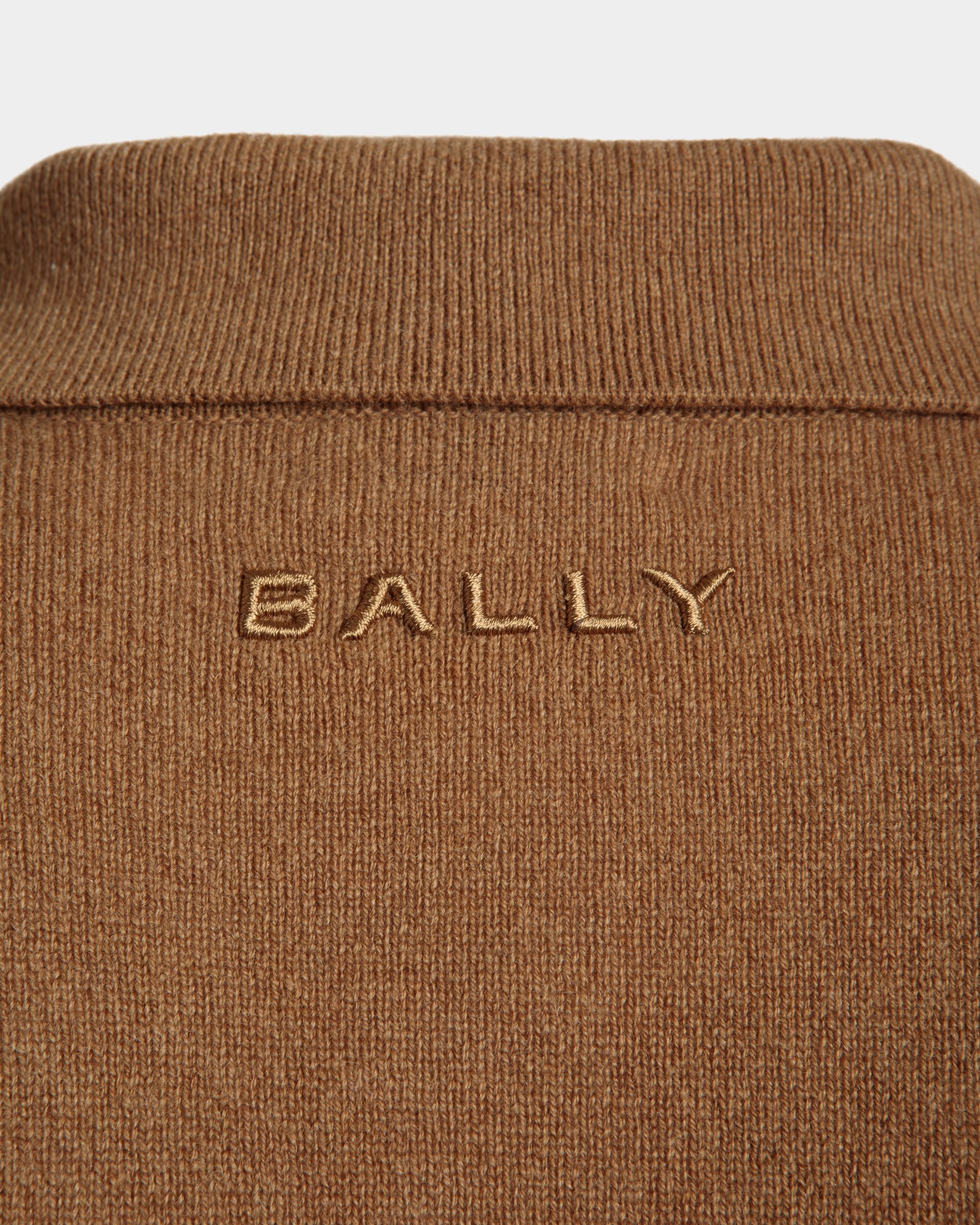 Long Sleeve Shirt With Logo in Brown Cashmere - Men's - Bally - 04