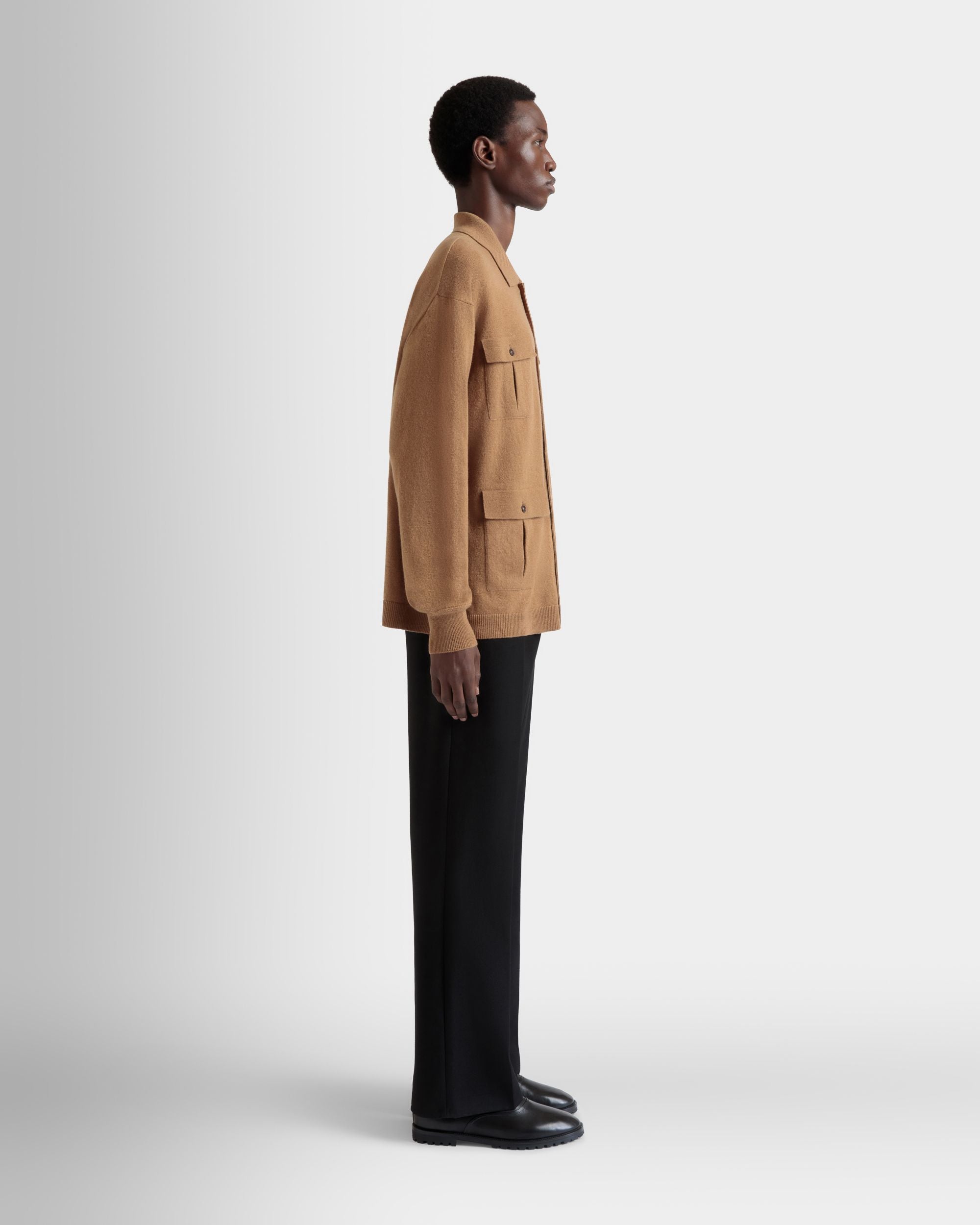 Langarmhemd Mit Logo Aus Kaschmirwolle In Braun - Homme - Bally - 05