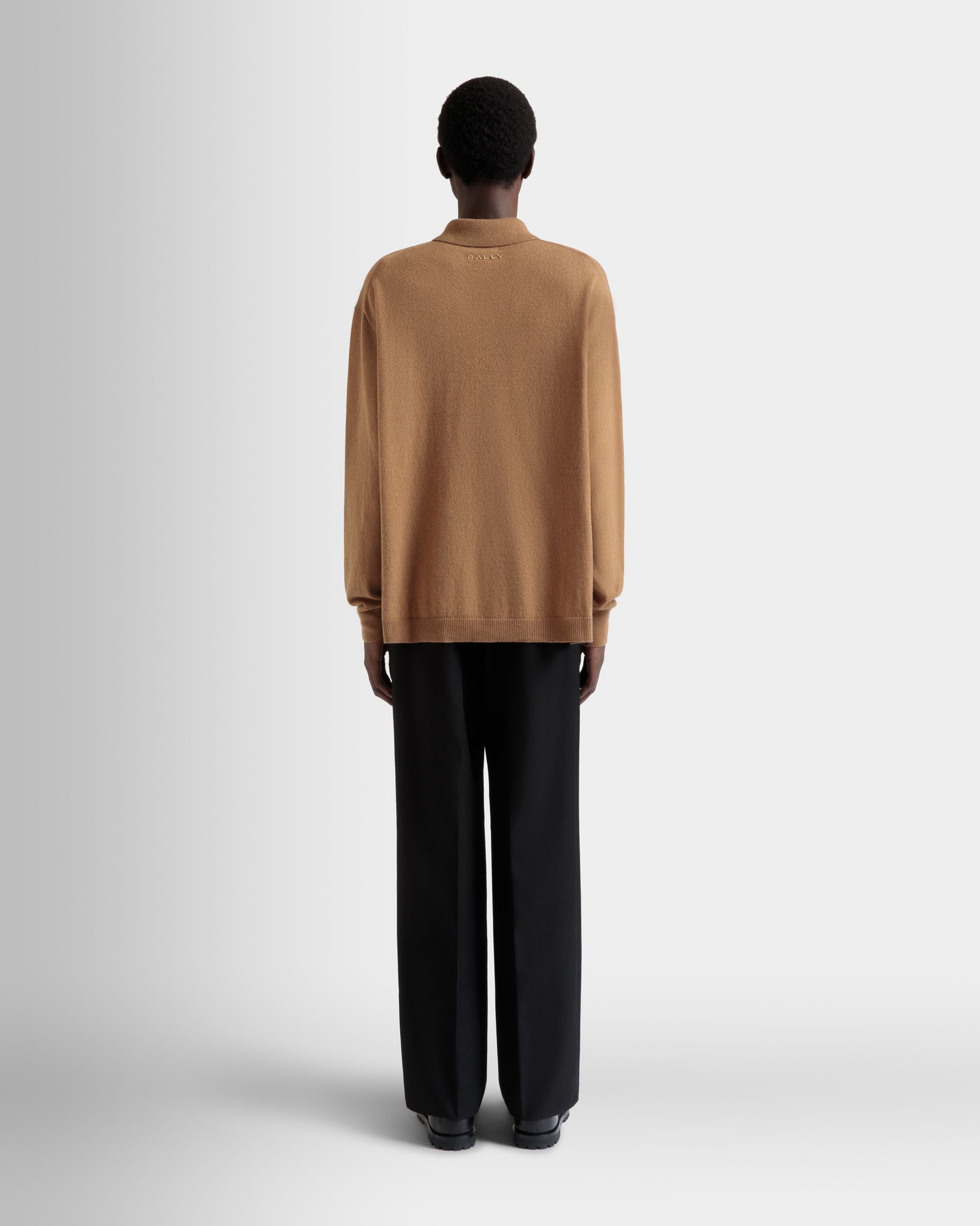 Long Sleeve Shirt With Logo in Brown Cashmere - Men's - Bally - 06