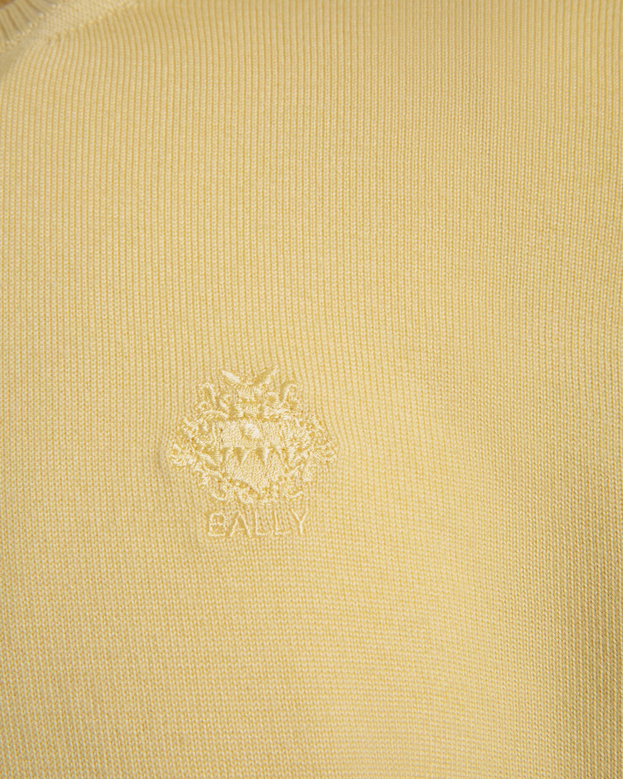 Crewneck Sweater in a Dusty Yellow Wool-Cashmere Blend - Men's - Bally - 02