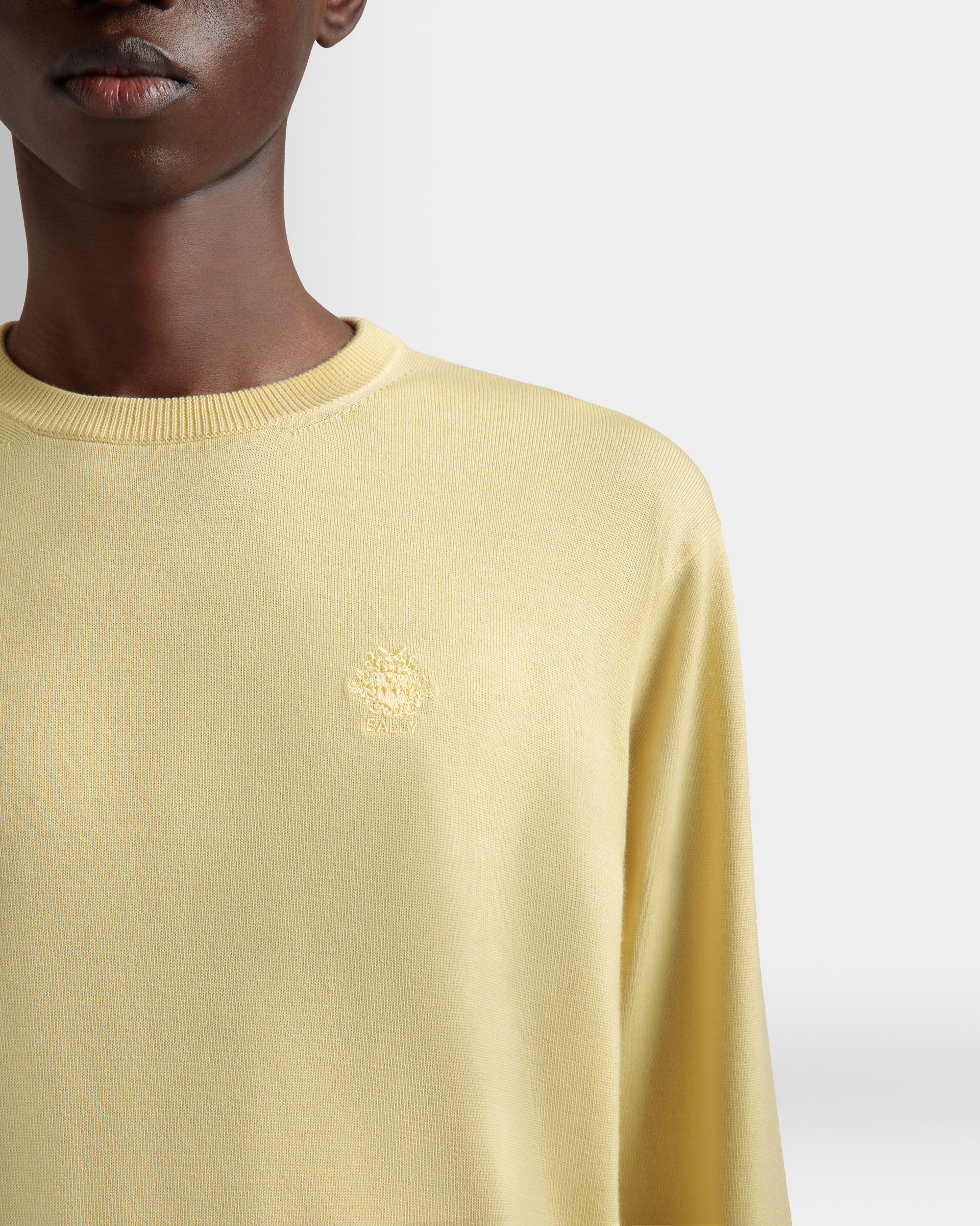 Maglione Girocollo In Misto Lana E Cashmere Dusty Yellow - Uomo - Bally - 04