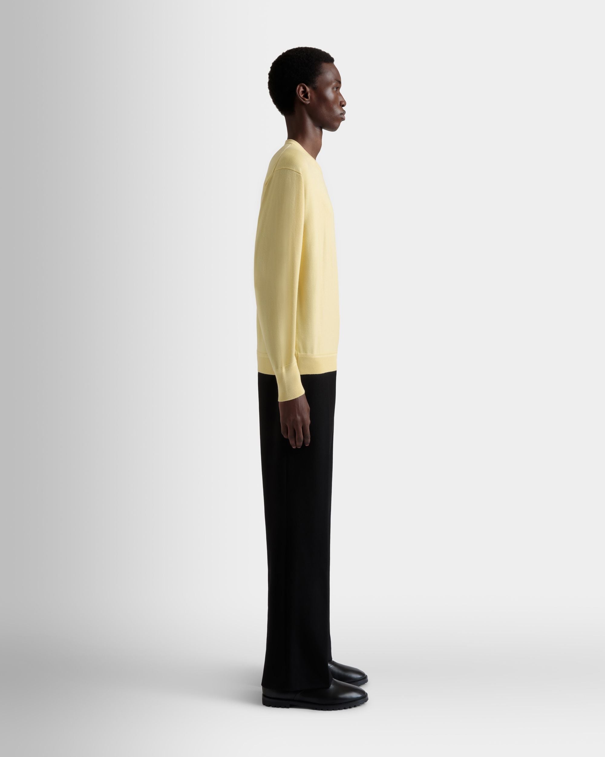 Maglione Girocollo In Misto Lana E Cashmere Dusty Yellow - Uomo - Bally - 05