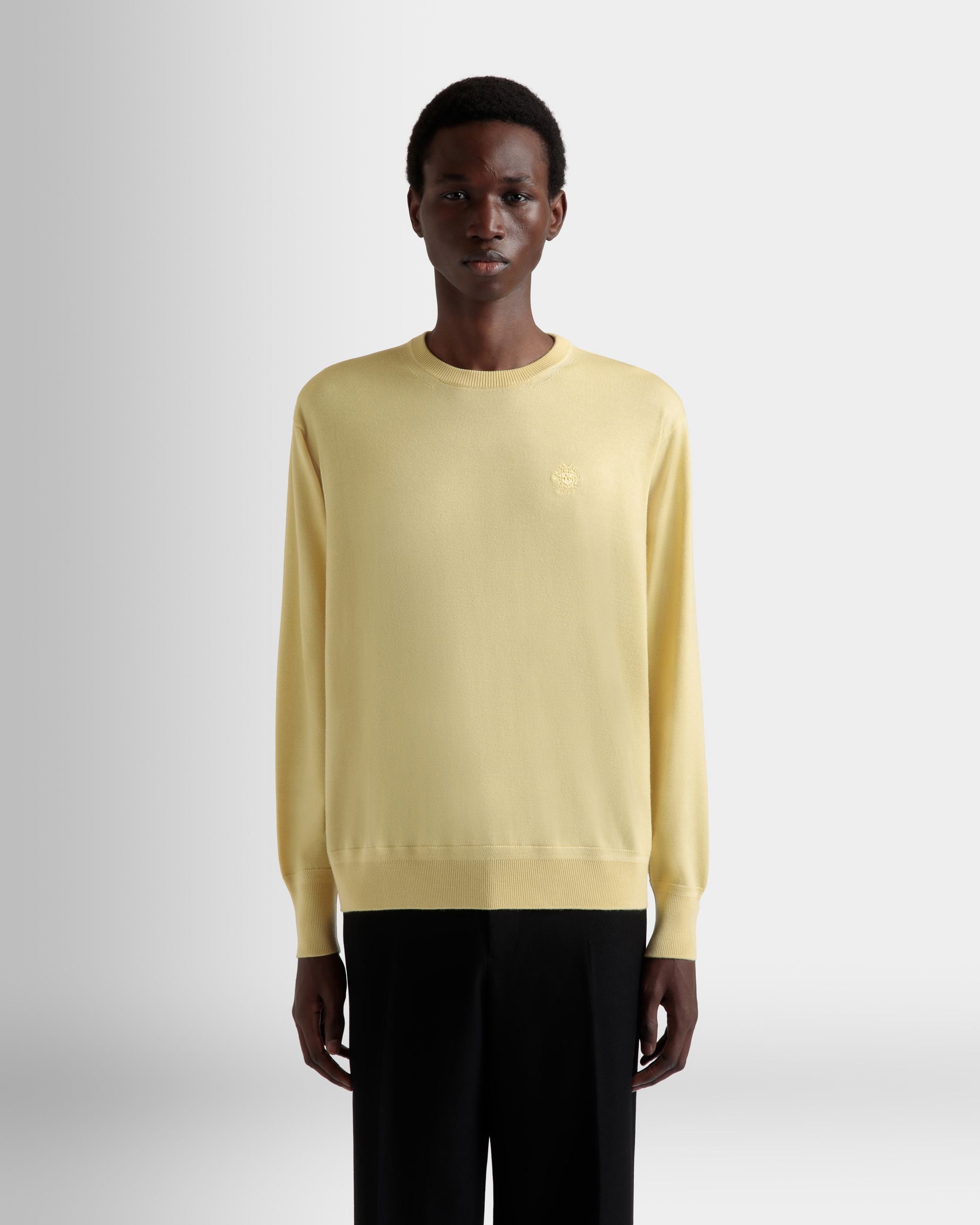 Maglione Girocollo In Misto Lana E Cashmere Dusty Yellow - Uomo - Bally - 08