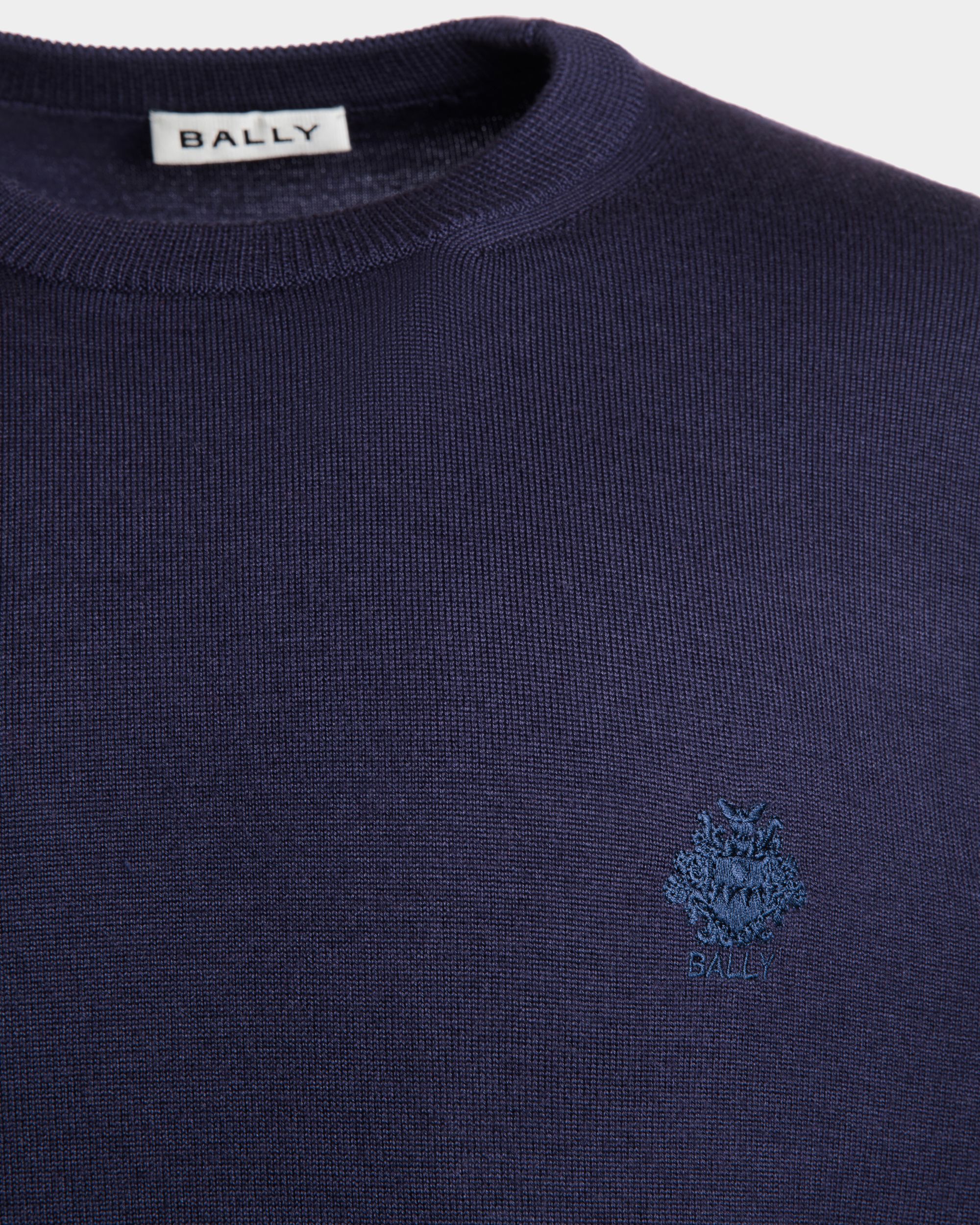 Pullover Girocollo In Misto Lana E Cashmere Navy Blue - Uomo - Bally - 03