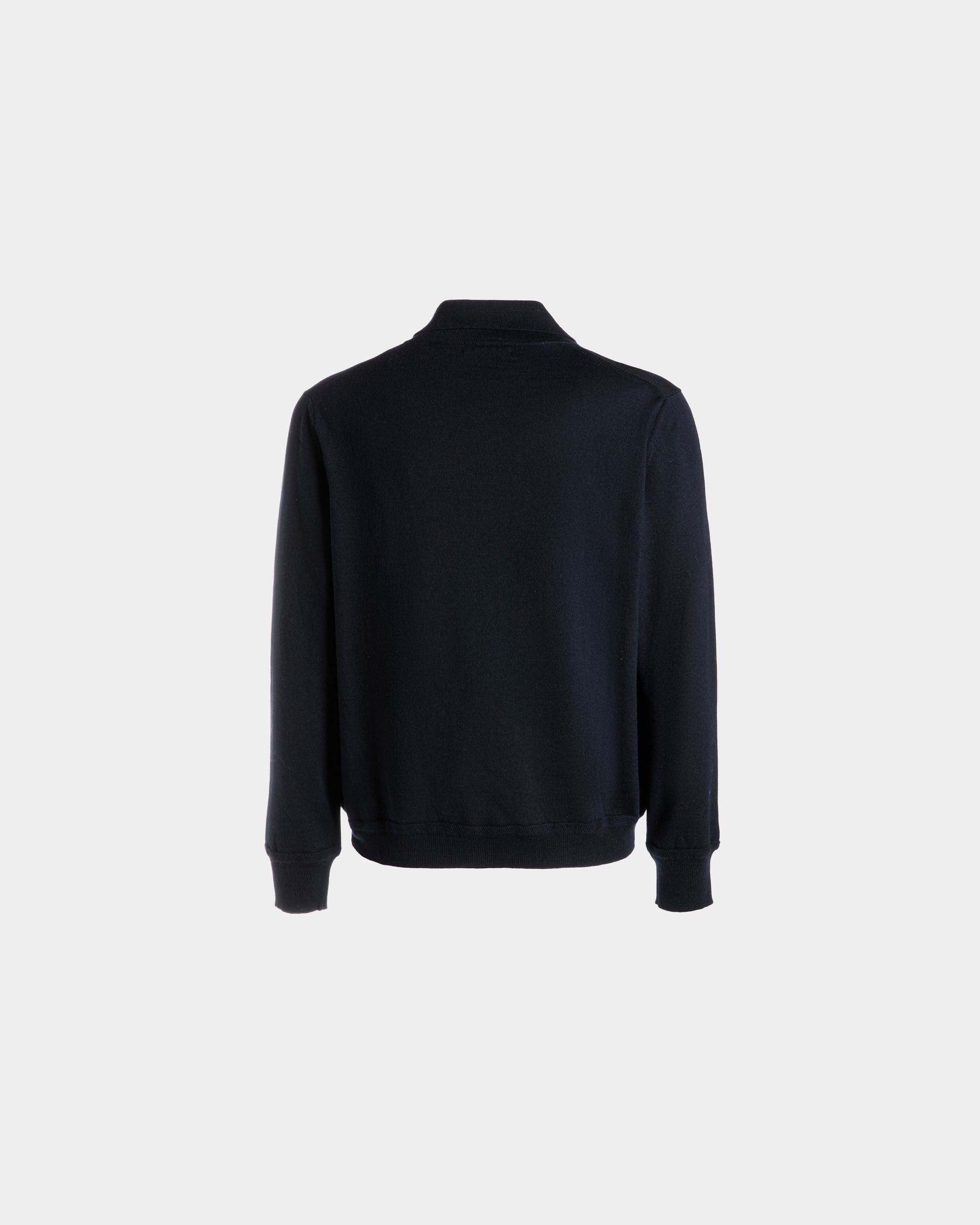 Langärmeliges Poloshirt Aus Wolle In Navy Blue Mit Bally Crest Logo - Herren - Bally - 08