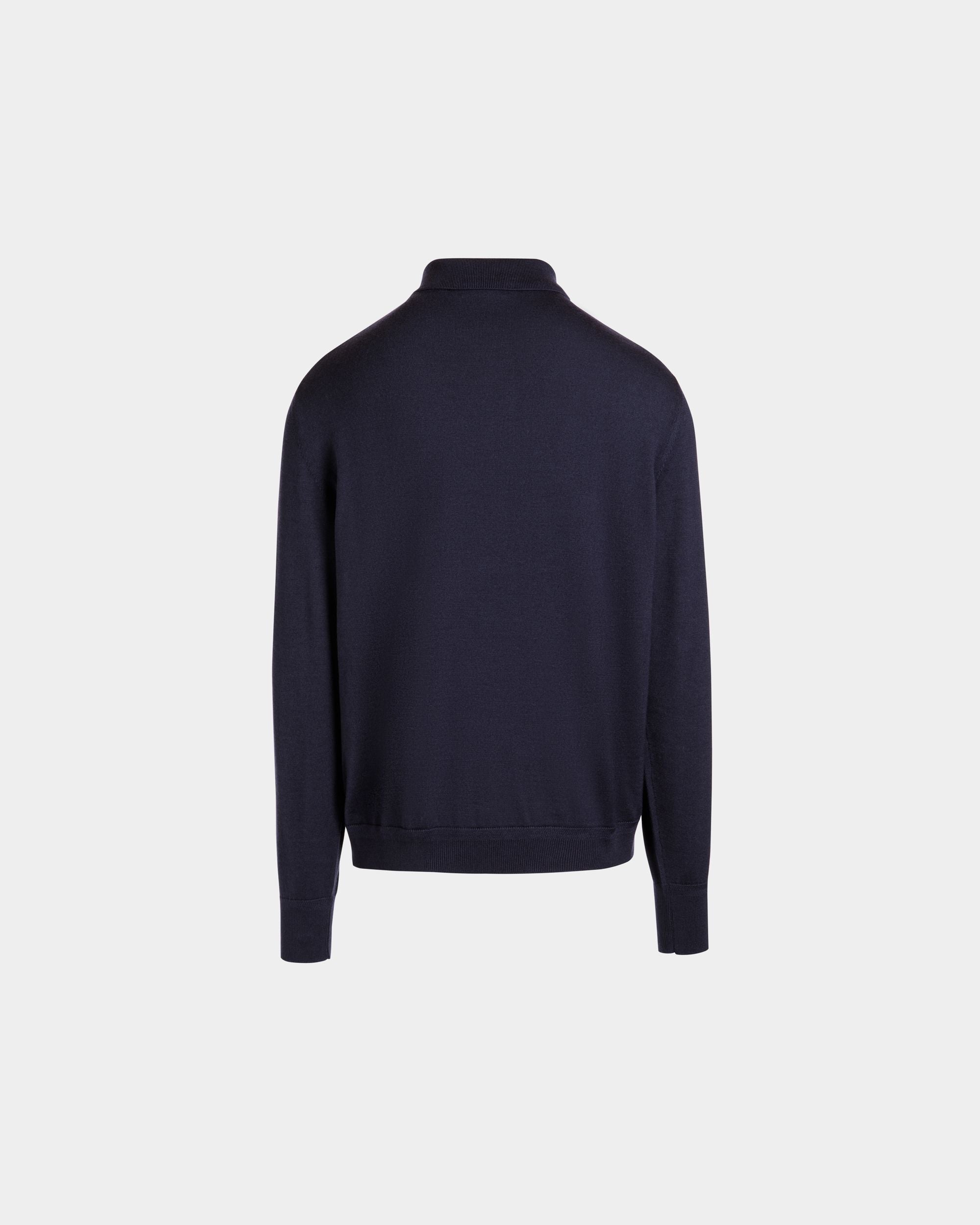 Langärmeliges Poloshirt Aus Kaschmirgemisch In Navy Blue Mit Bally Crest-Logo - Herren - Bally - 06