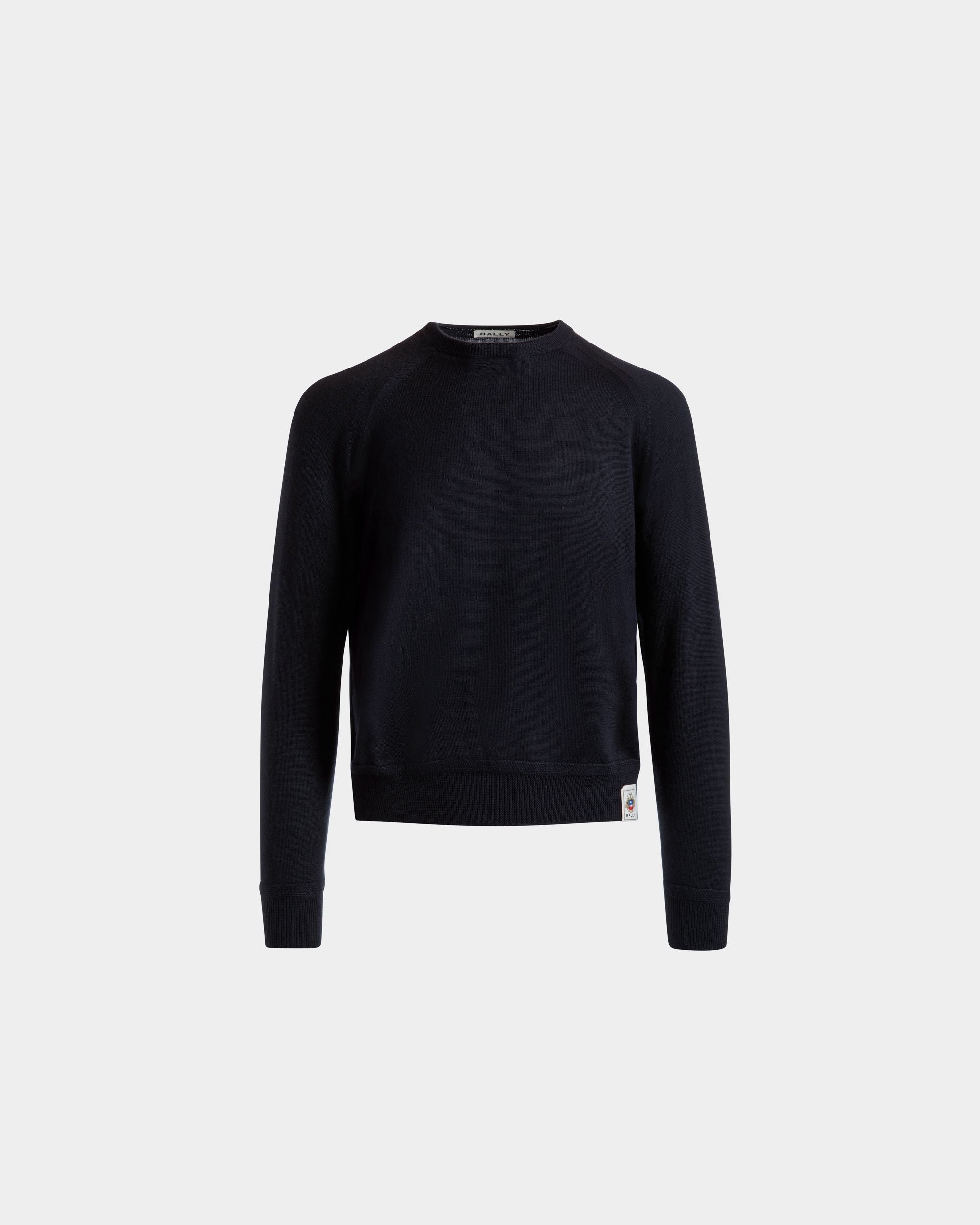 Pull Ras-Du-Cou En Soie Et Cachemire Navy Blue - Homme - Bally - 01