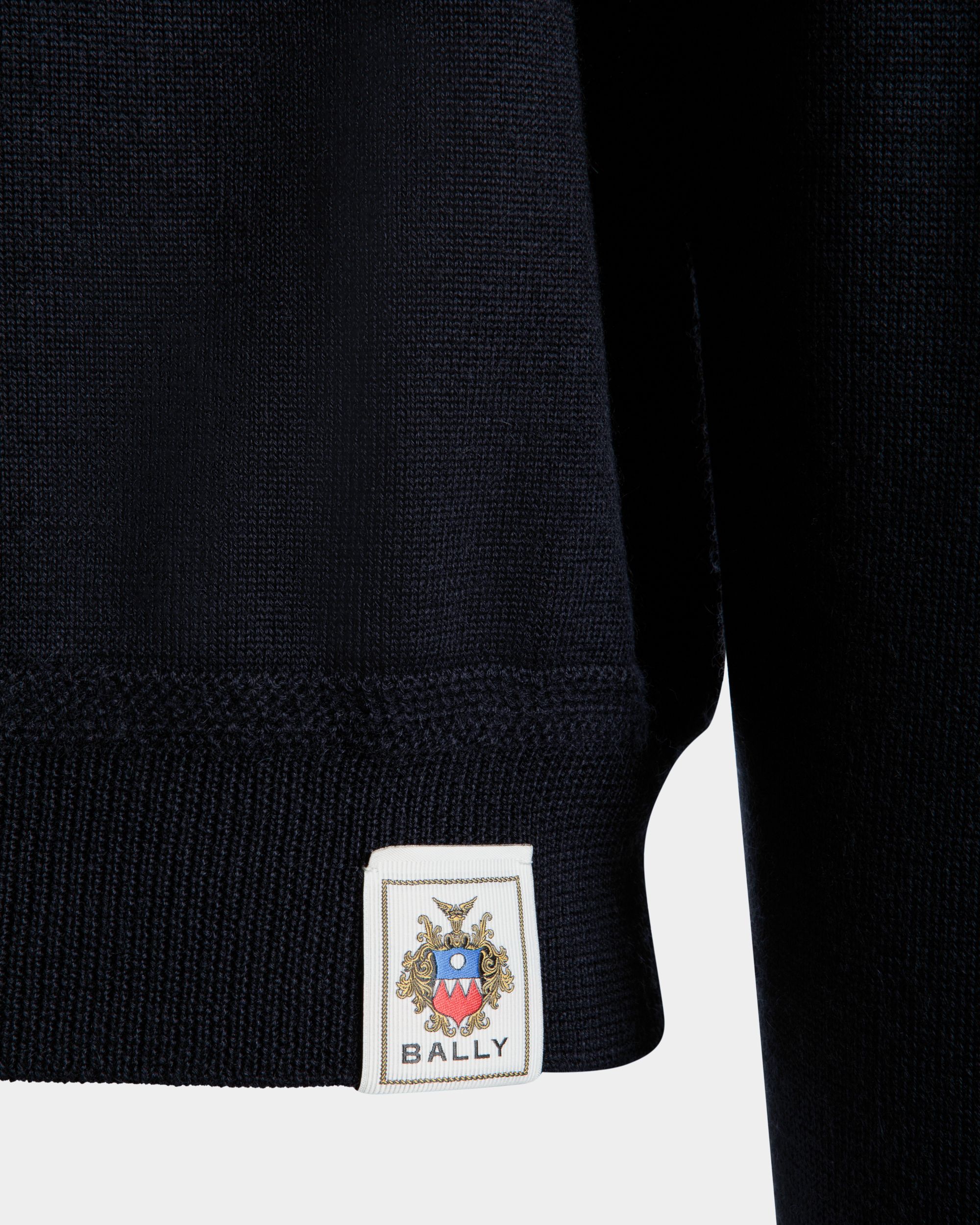 Pull Ras-Du-Cou En Soie Et Cachemire Navy Blue - Homme - Bally - 02