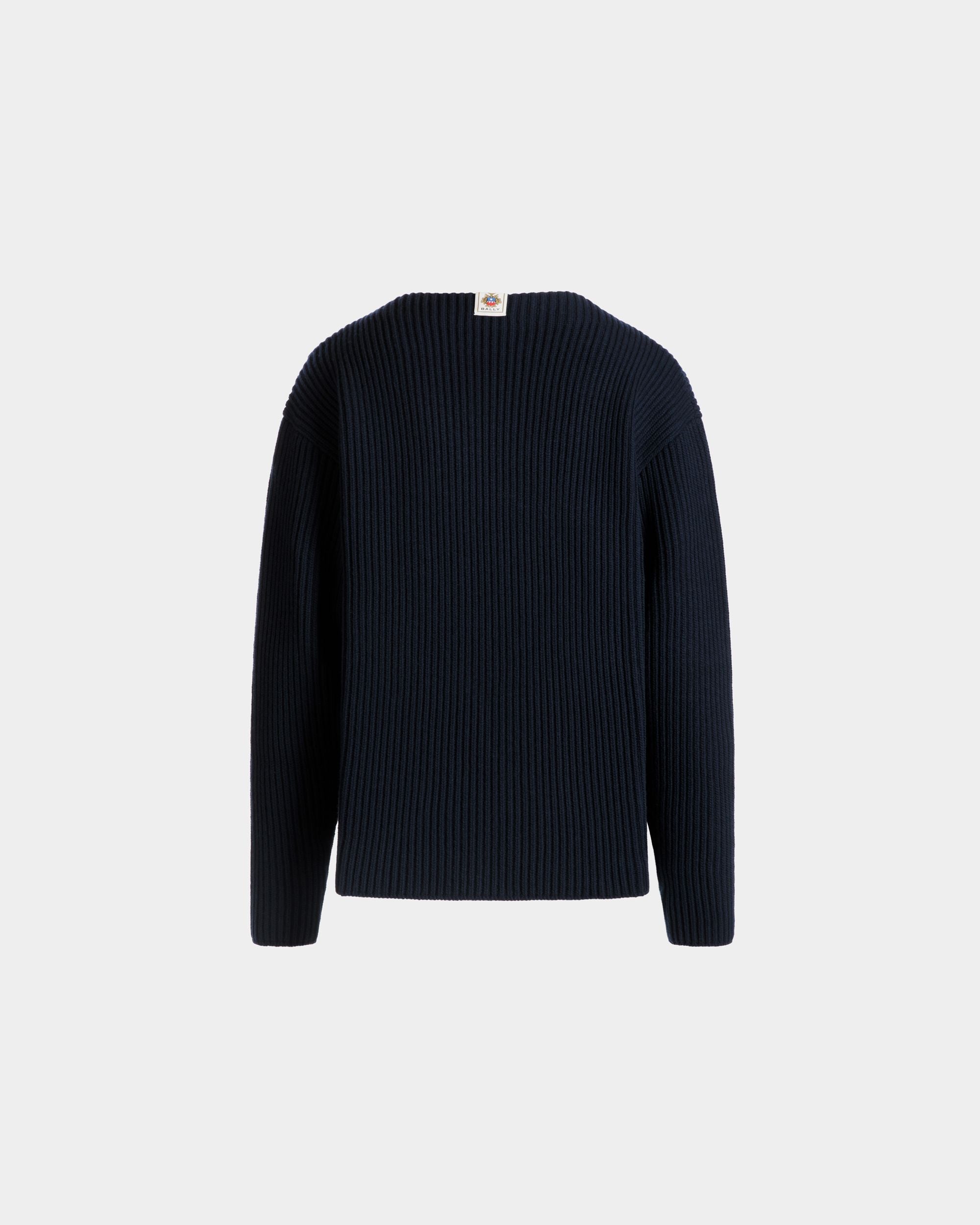 Rundhalspullover Aus Wolle In Navy Blue - Herren - Bally - 07