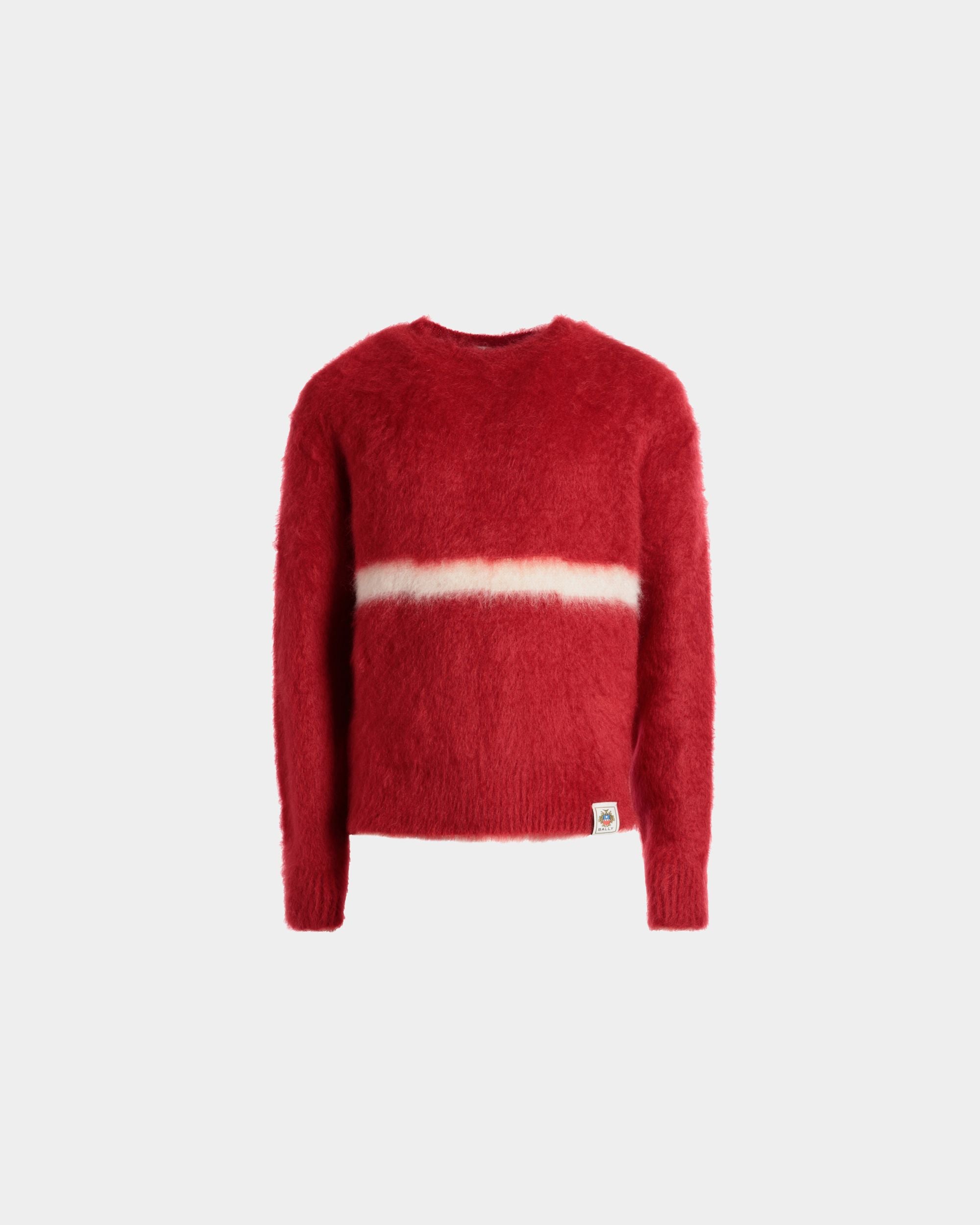 Crewneck Sweater In Red Mohair And Silk - Men's - Bally - 01