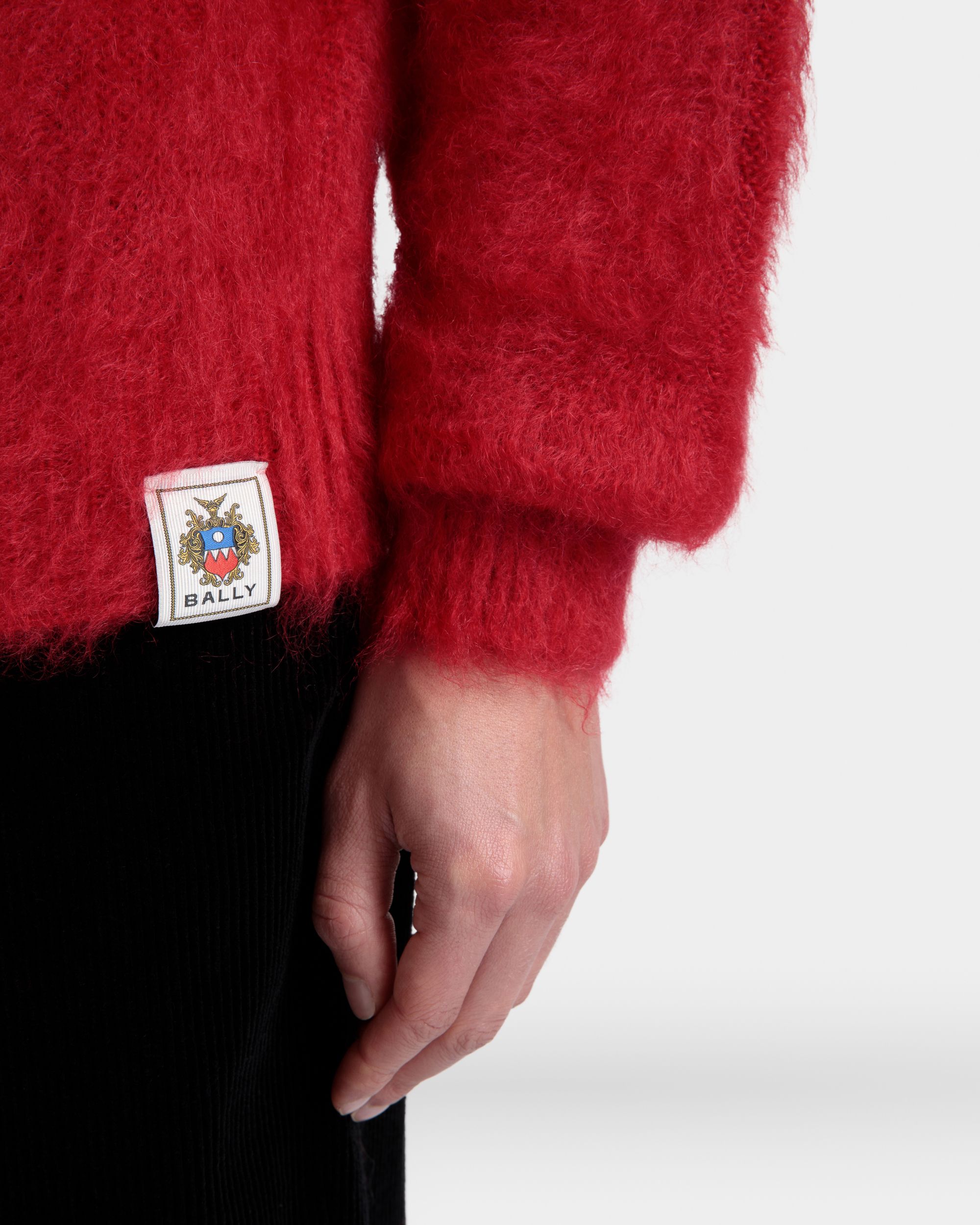 Crewneck Sweater In Red Mohair And Silk - Men's - Bally - 08
